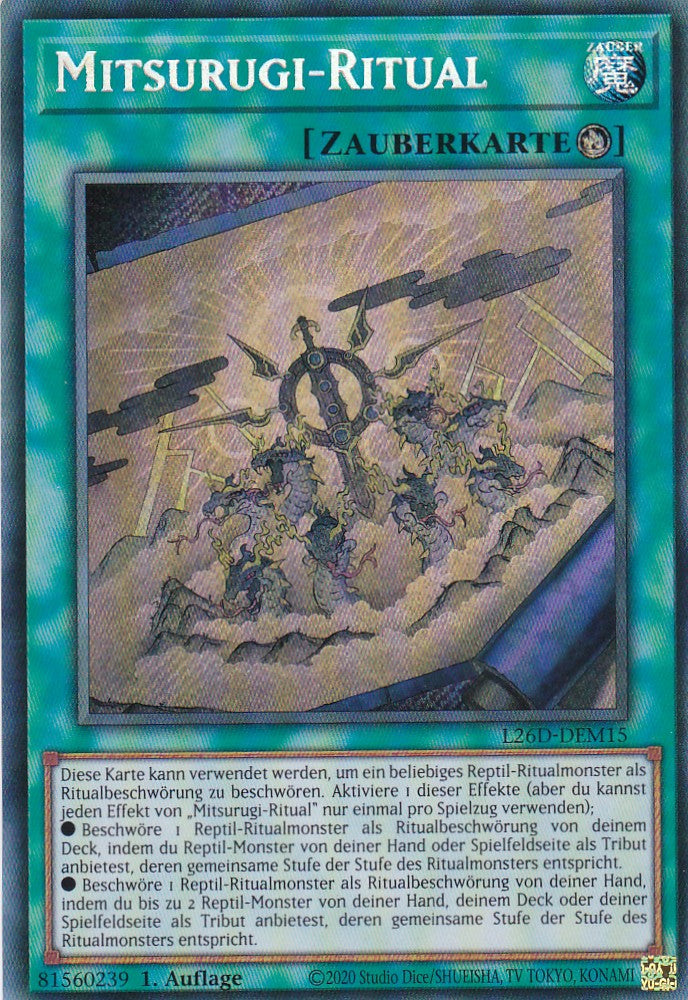 L26D-DEM15 - Mitsurugi-Ritual - Secret Rare - Deutsch - Legendary Modern Decks 2026 - Yu-Gi-Oh! - mit LMS Trading Fieldcenter Karte