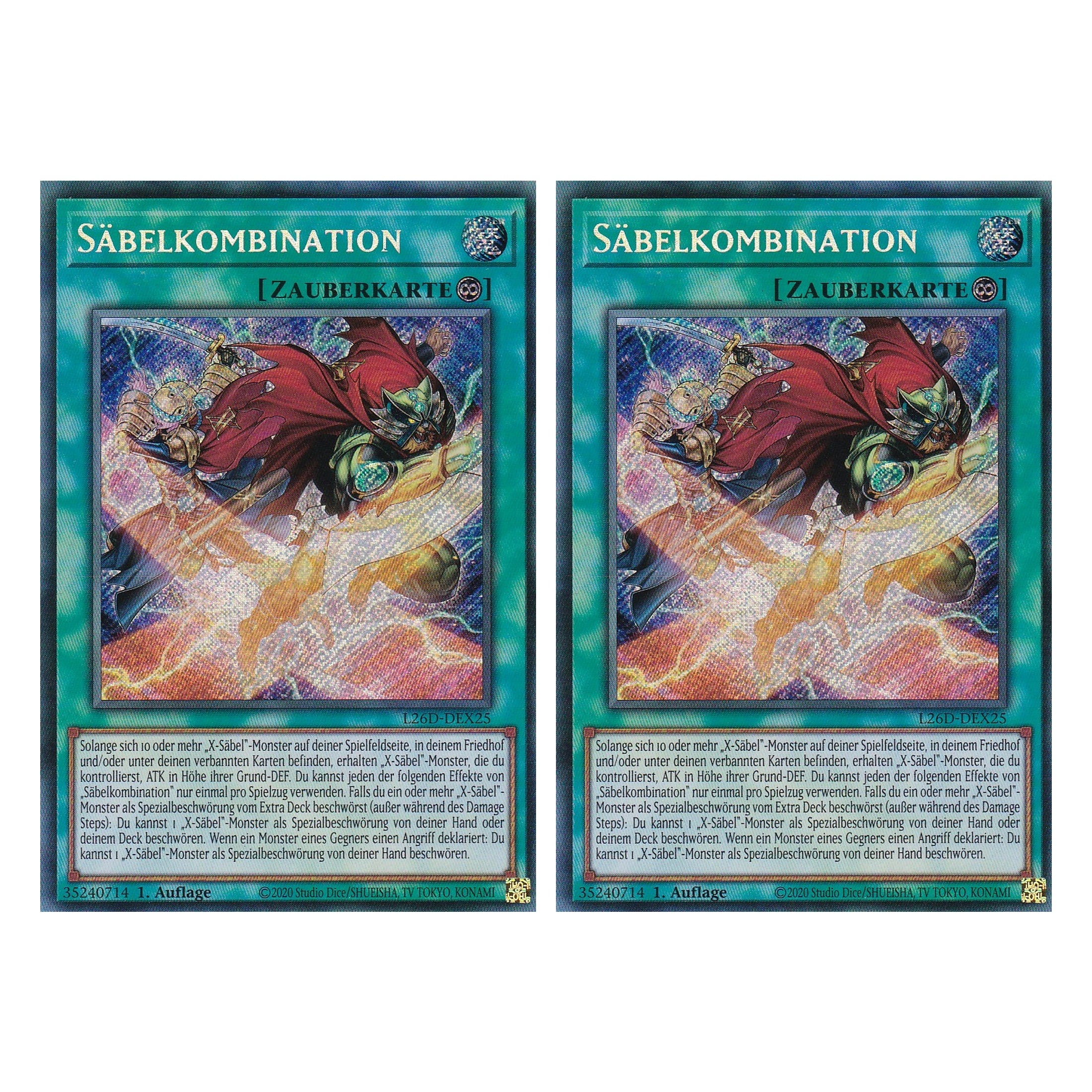 L26D-DEX25 - Säbelkombination - Secret Rare - Deutsch - 1. Auflage - Legendary Modern Decks 2026 - Duo Set (2 Stück) - Yu-Gi-Oh! - mit LMS Trading Fieldcenter Karte