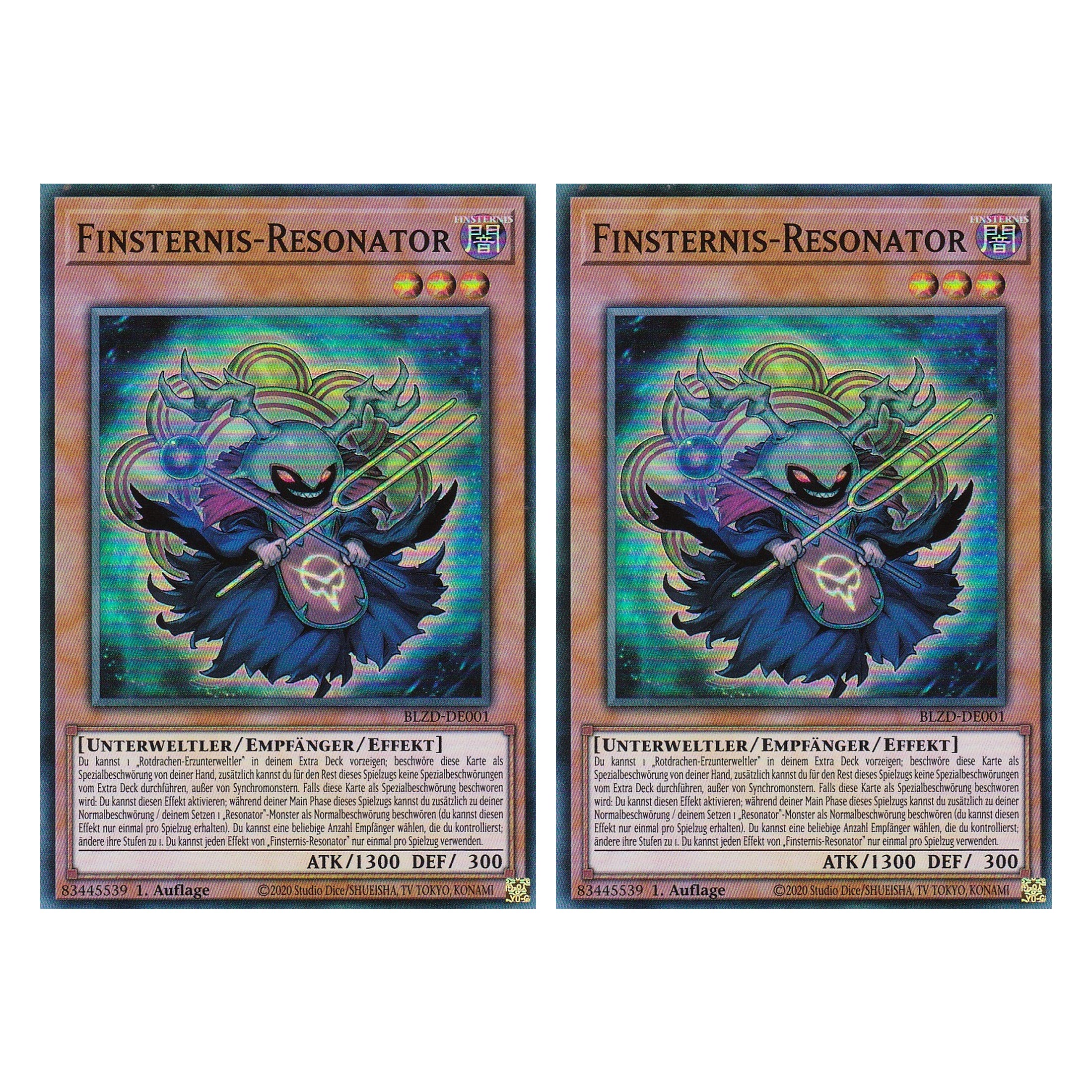 Finsternis-Resonator - Super Rare - Deutsch - BLZD-DE001 - 1. Auflage - Blazing Dominion - Duo Set (2 Stück) - Yu-Gi-Oh!