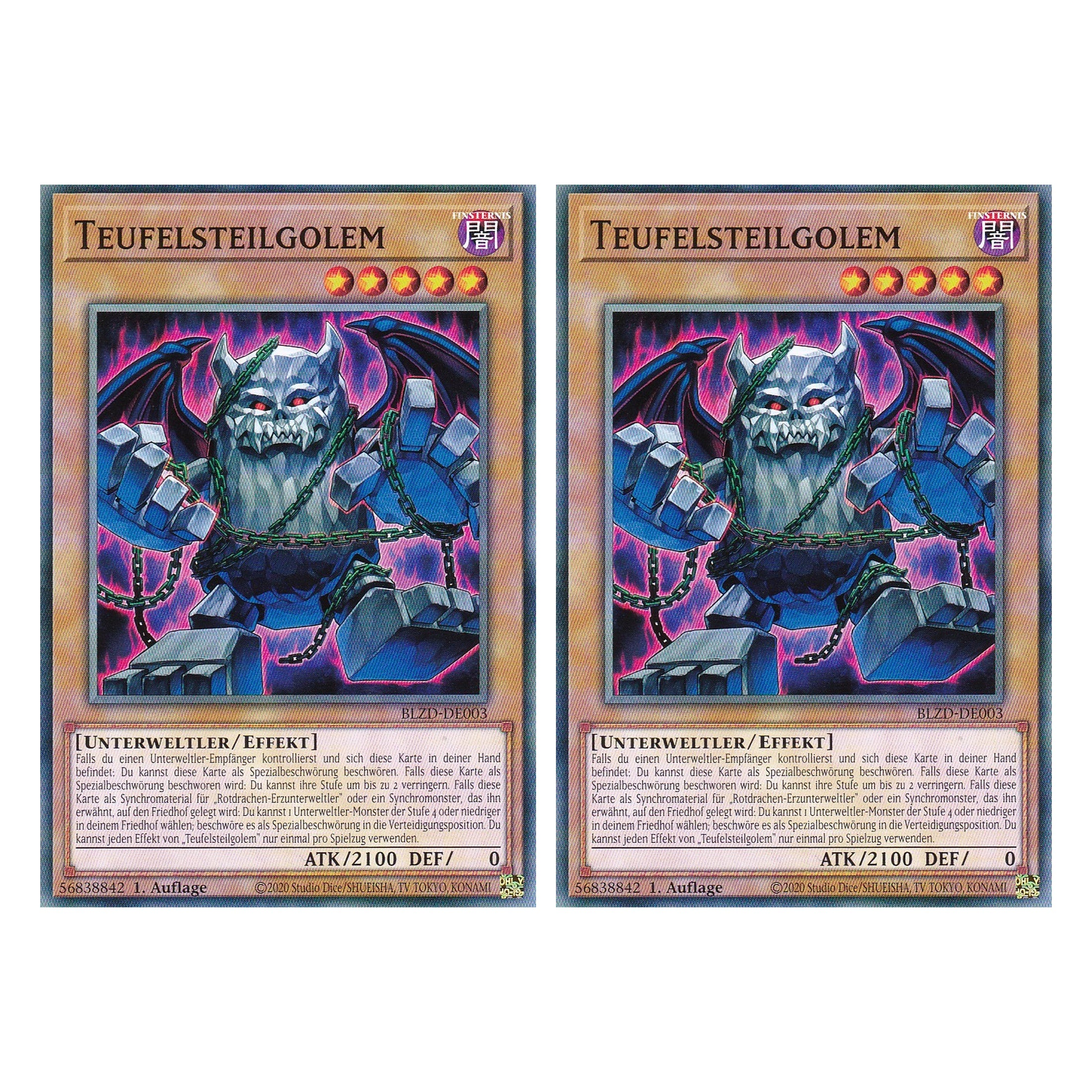 Teufelsteilgolem - Common - Deutsch - BLZD-DE003 - 1. Auflage - Blazing Dominion - Duo Set (2 Stück) - Yu-Gi-Oh!