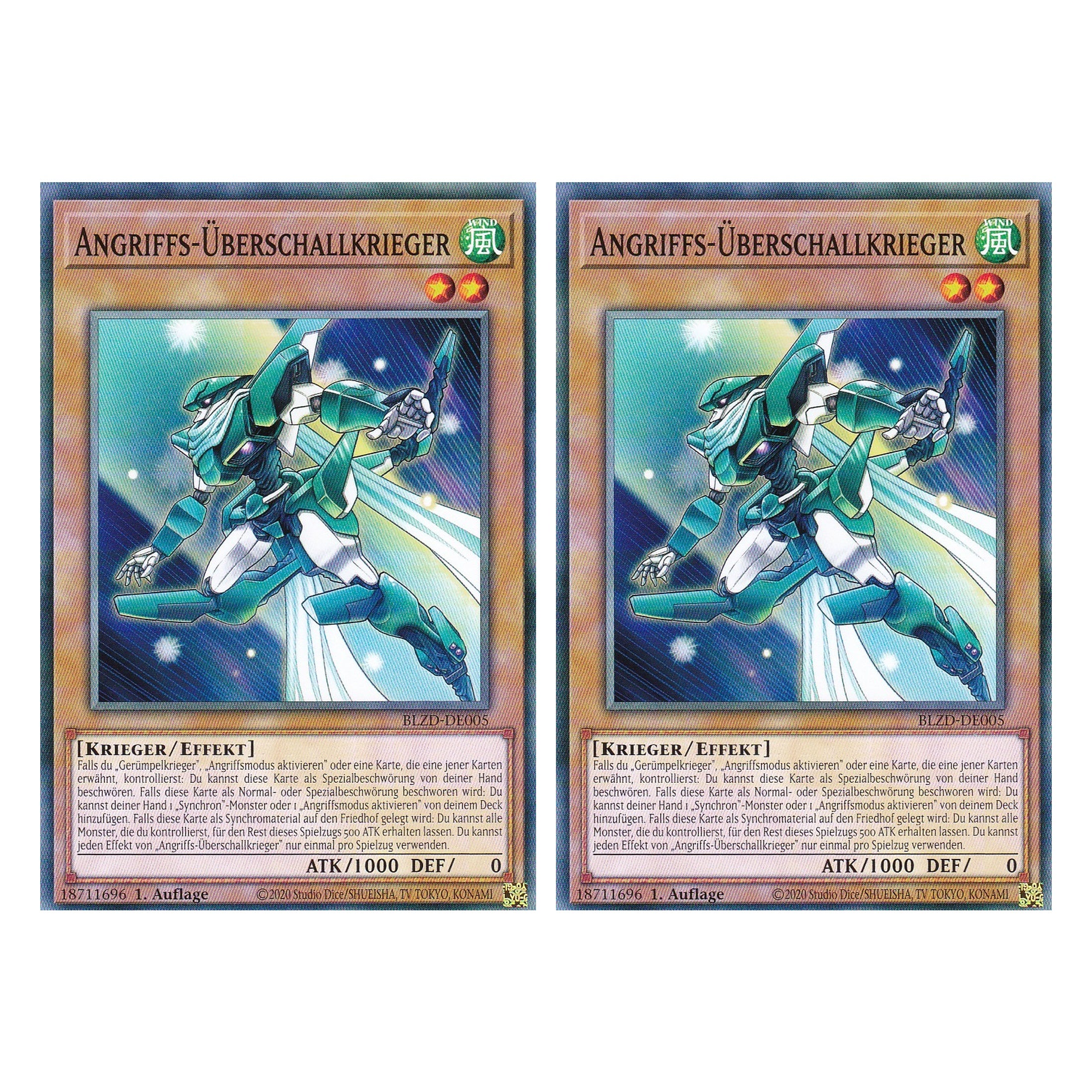 Angriffs-Überschallkrieger - Common - Deutsch - BLZD-DE005 - 1. Auflage - Blazing Dominion - Duo Set (2 Stück) - Yu-Gi-Oh!