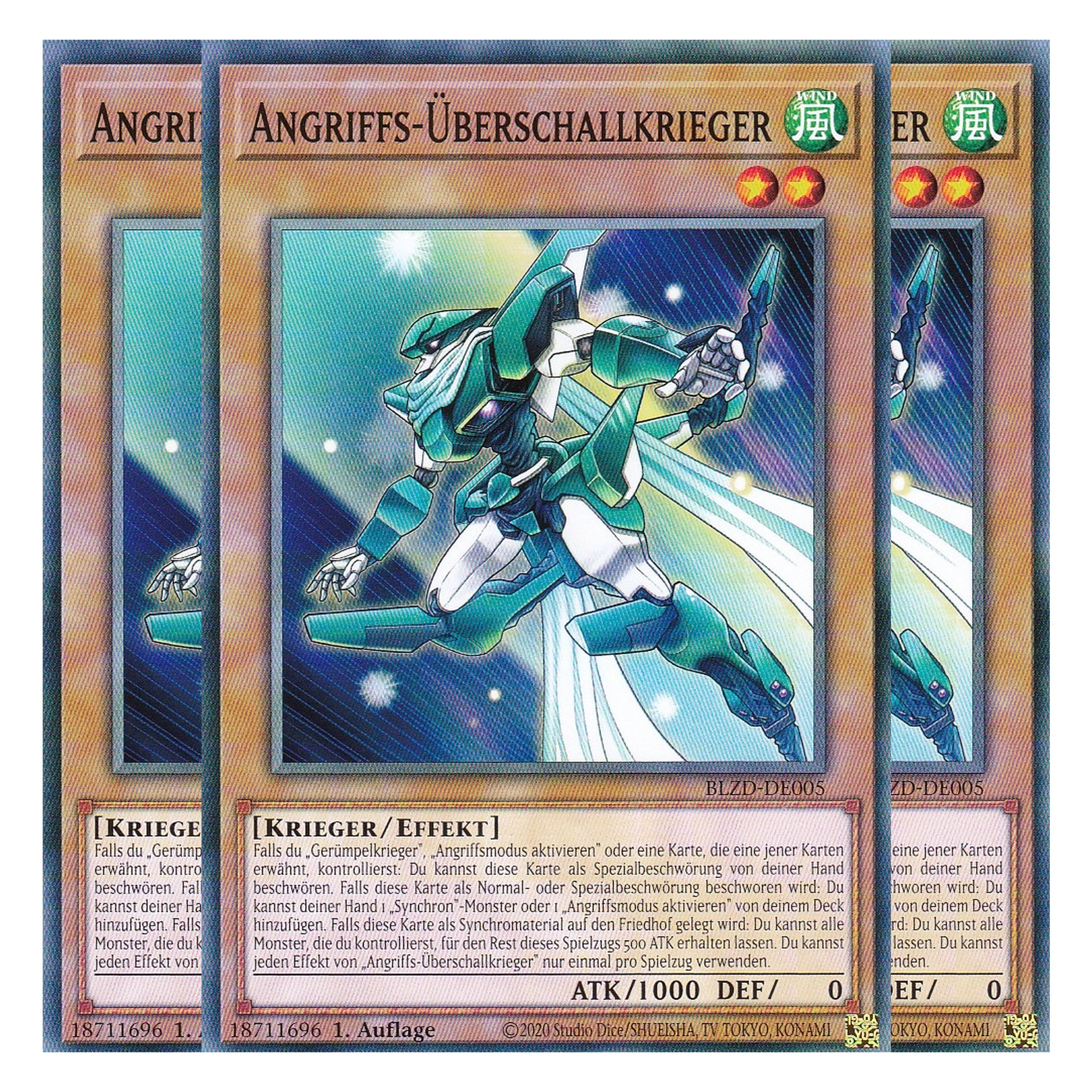 Angriffs-Überschallkrieger - Common - Deutsch - BLZD-DE005 - 1. Auflage - Blazing Dominion - Playset (3 Kopien) - Yu-Gi-Oh!
