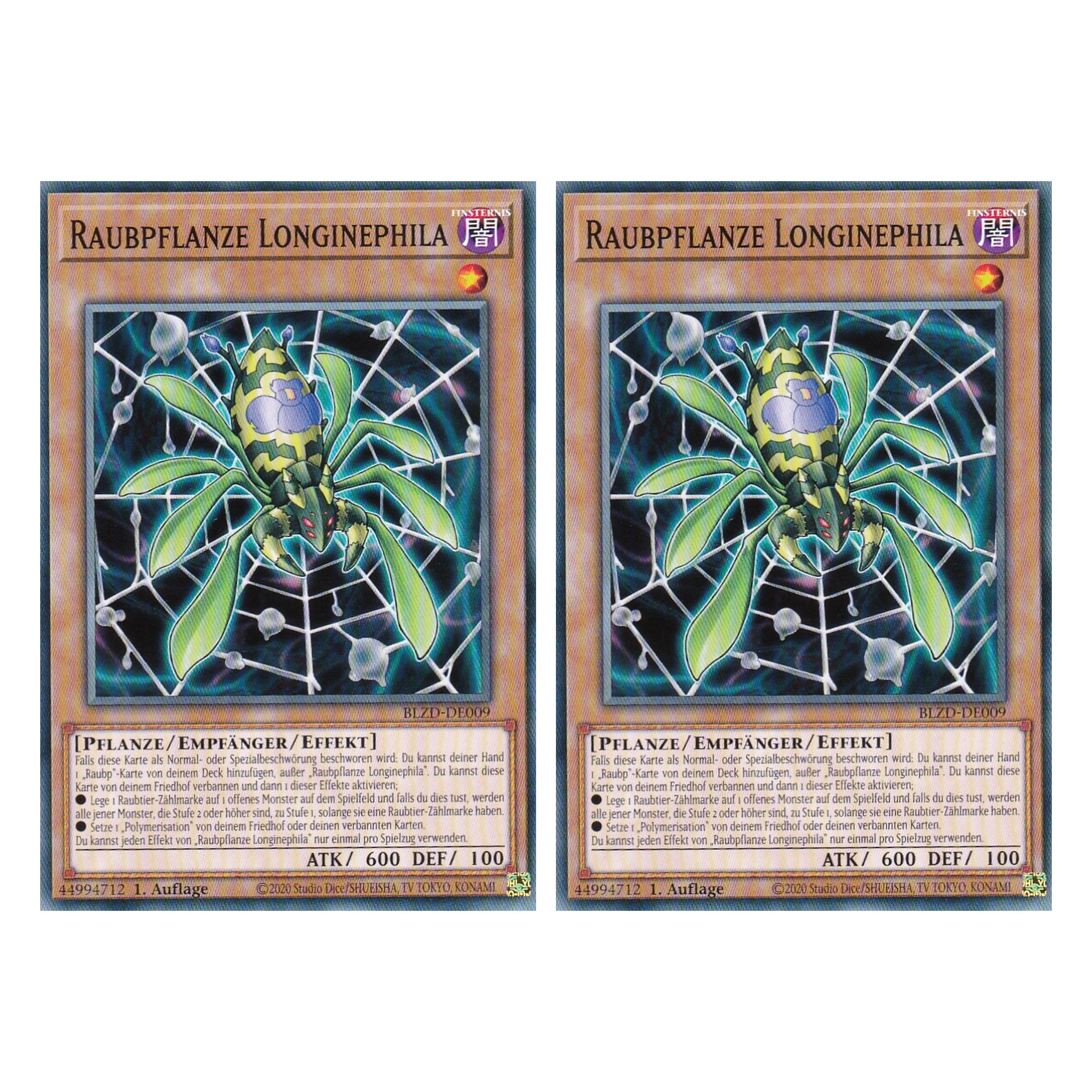 Raubpflanze Longinephila - Common - Deutsch - BLZD-DE009 - 1. Auflage - Blazing Dominion - Duo Set (2 Stück) - Yu-Gi-Oh!