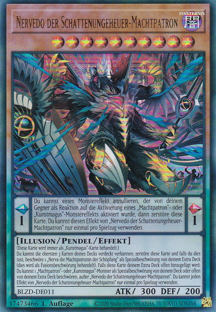 Nervedo der Schattenungeheuer-Machtpatron - Ultra Rare - Deutsch - BLZD-DE011 - 1. Auflage - Blazing Dominion - Yu-Gi-Oh!