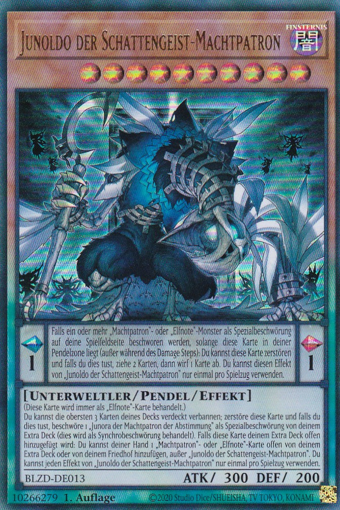 Junoldo der Schattengeist-Machtpatron - Ultra Rare - Deutsch - BLZD-DE013 - 1. Auflage - Blazing Dominion - Yu-Gi-Oh!