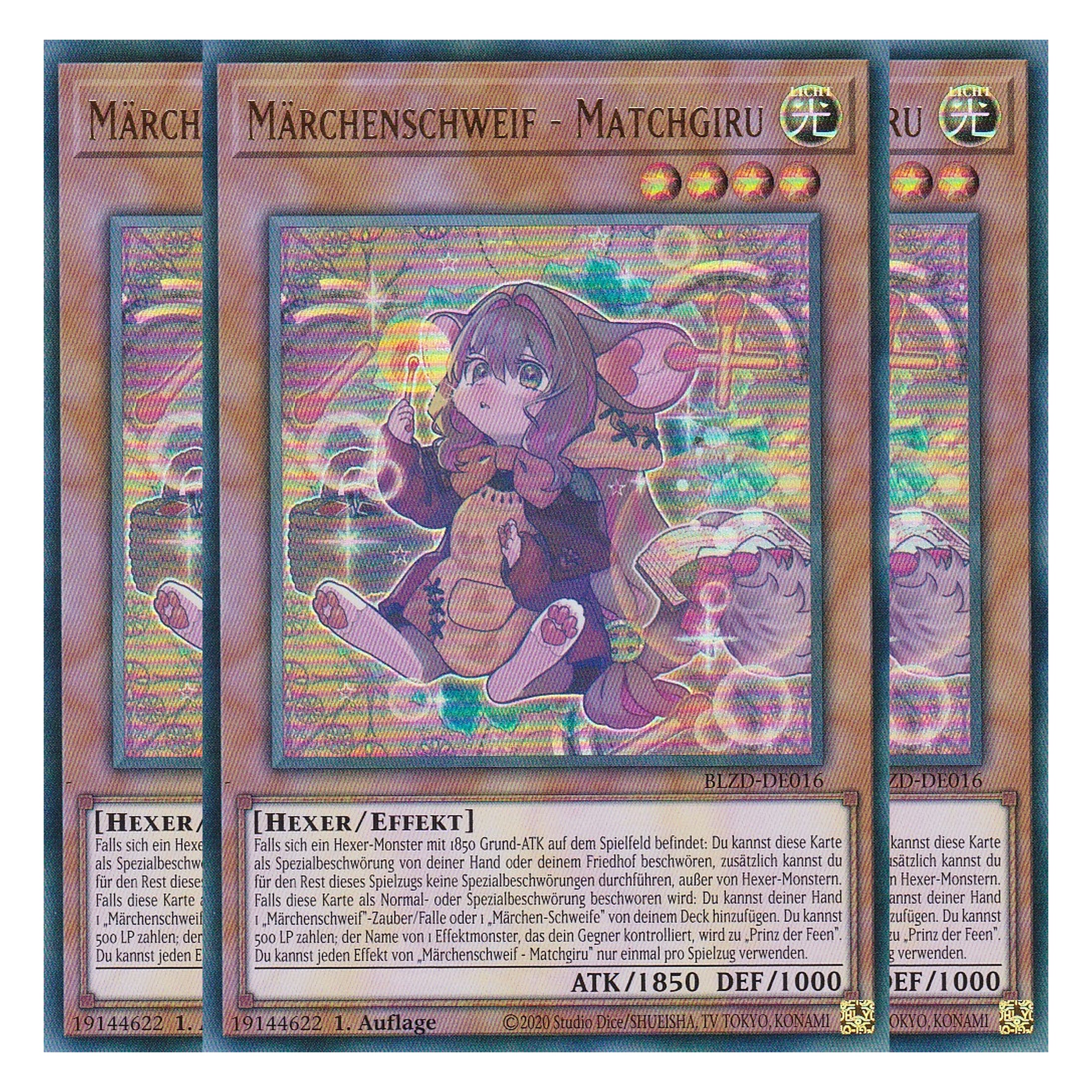 Märchenschweif - Matchgiru - Ultra Rare - Deutsch - BLZD-DE016 - 1. Auflage - Blazing Dominion - Playset (3 Kopien) - Yu-Gi-Oh!