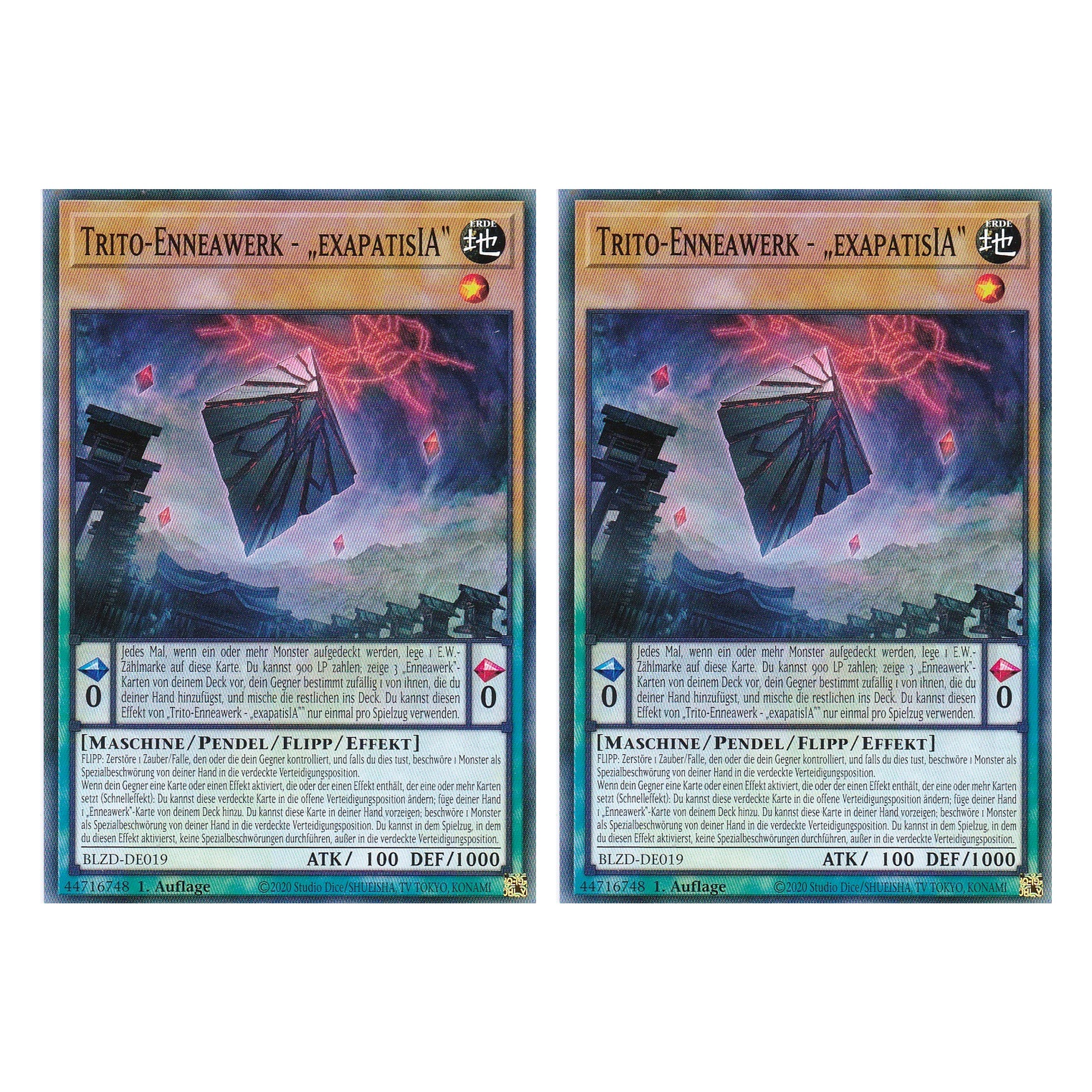 Trito-Enneawerk - „exapatisIA“ - Common - Deutsch - BLZD-DE019 - 1. Auflage - Blazing Dominion - Duo Set (2 Stück) - Yu-Gi-Oh!