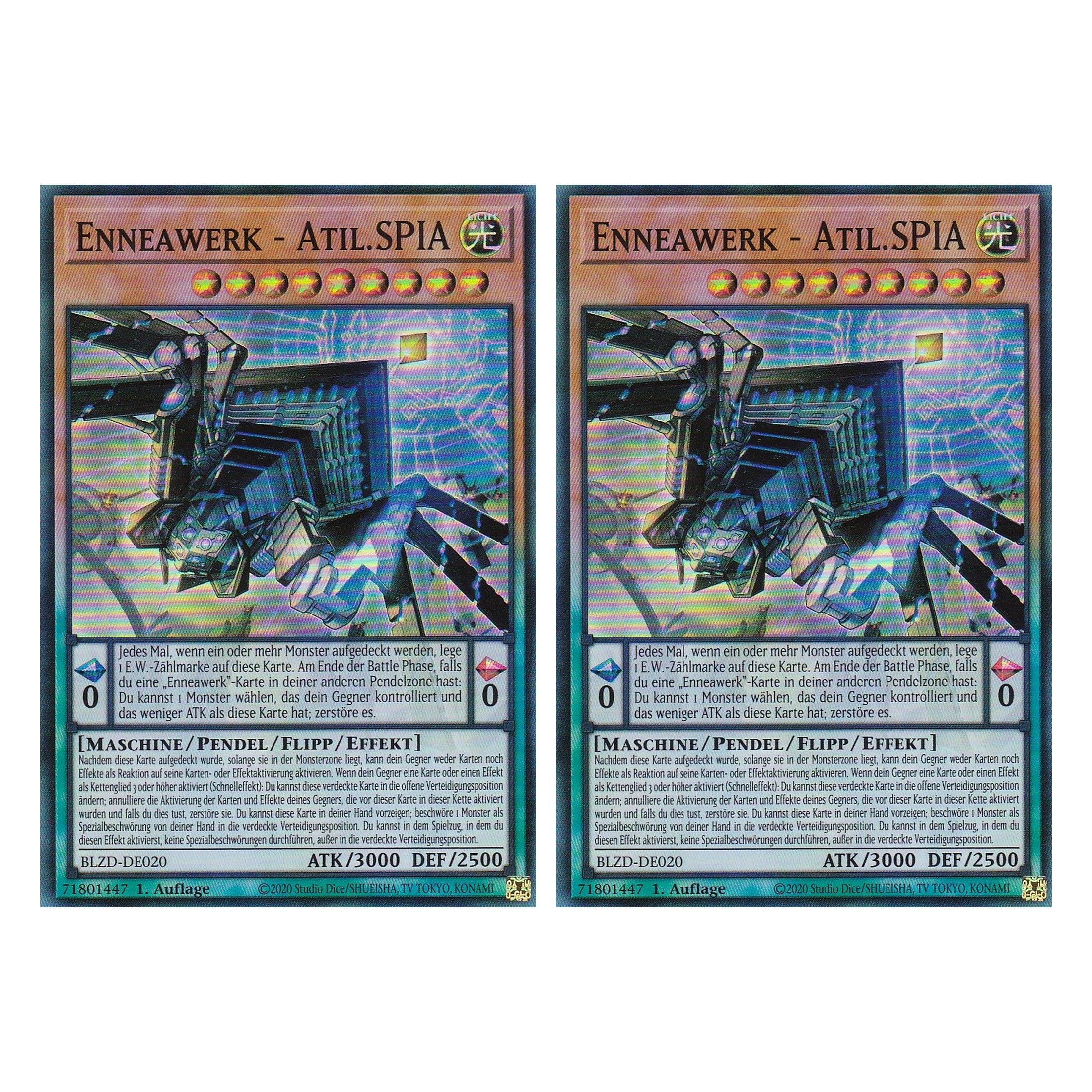 Enneawerk - Atil.SPIA - Super Rare - Deutsch - BLZD-DE020 - 1. Auflage - Blazing Dominion - Duo Set (2 Stück) - Yu-Gi-Oh!