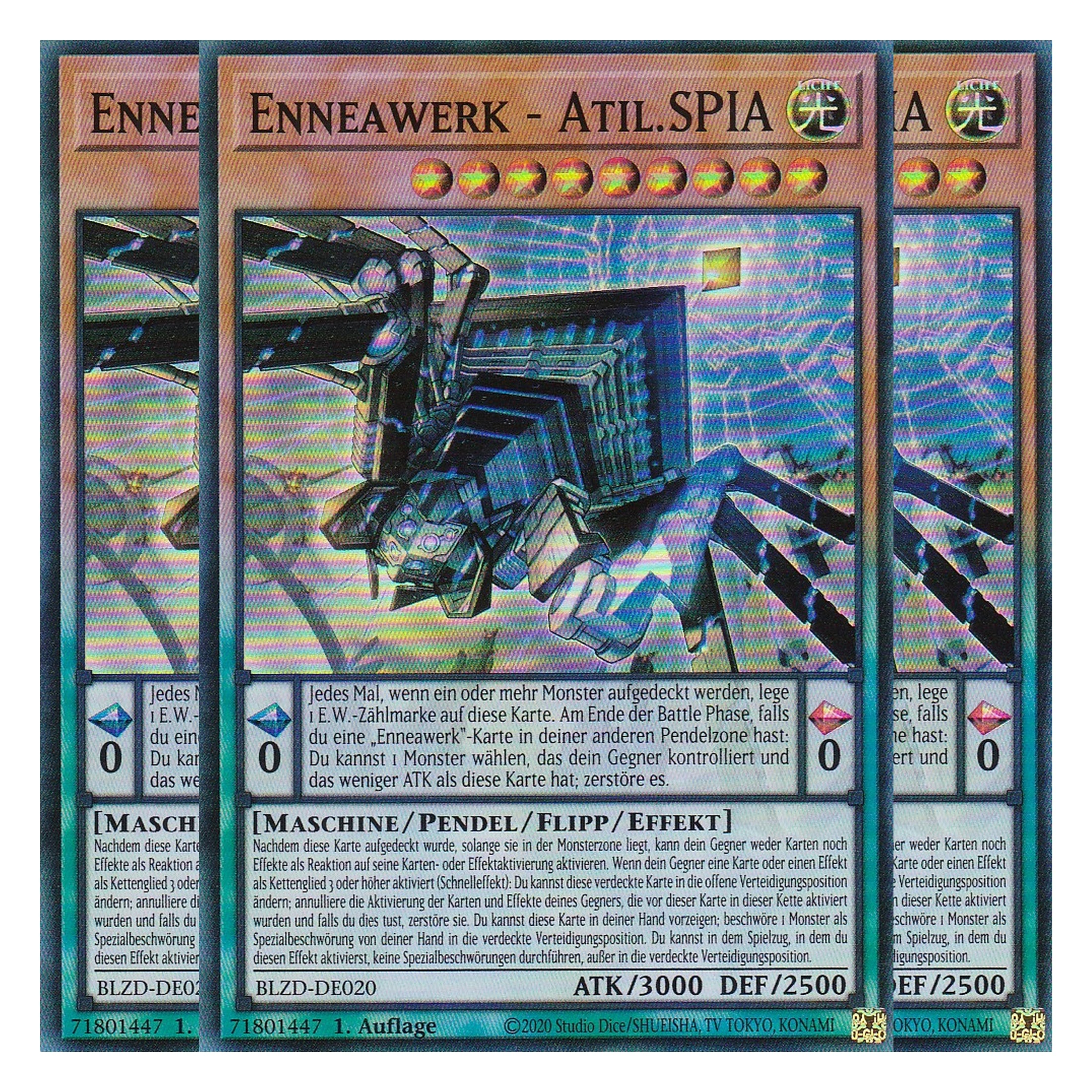 Enneawerk - Atil.SPIA - Super Rare - Deutsch - BLZD-DE020 - 1. Auflage - Blazing Dominion - Playset (3 Kopien) - Yu-Gi-Oh!