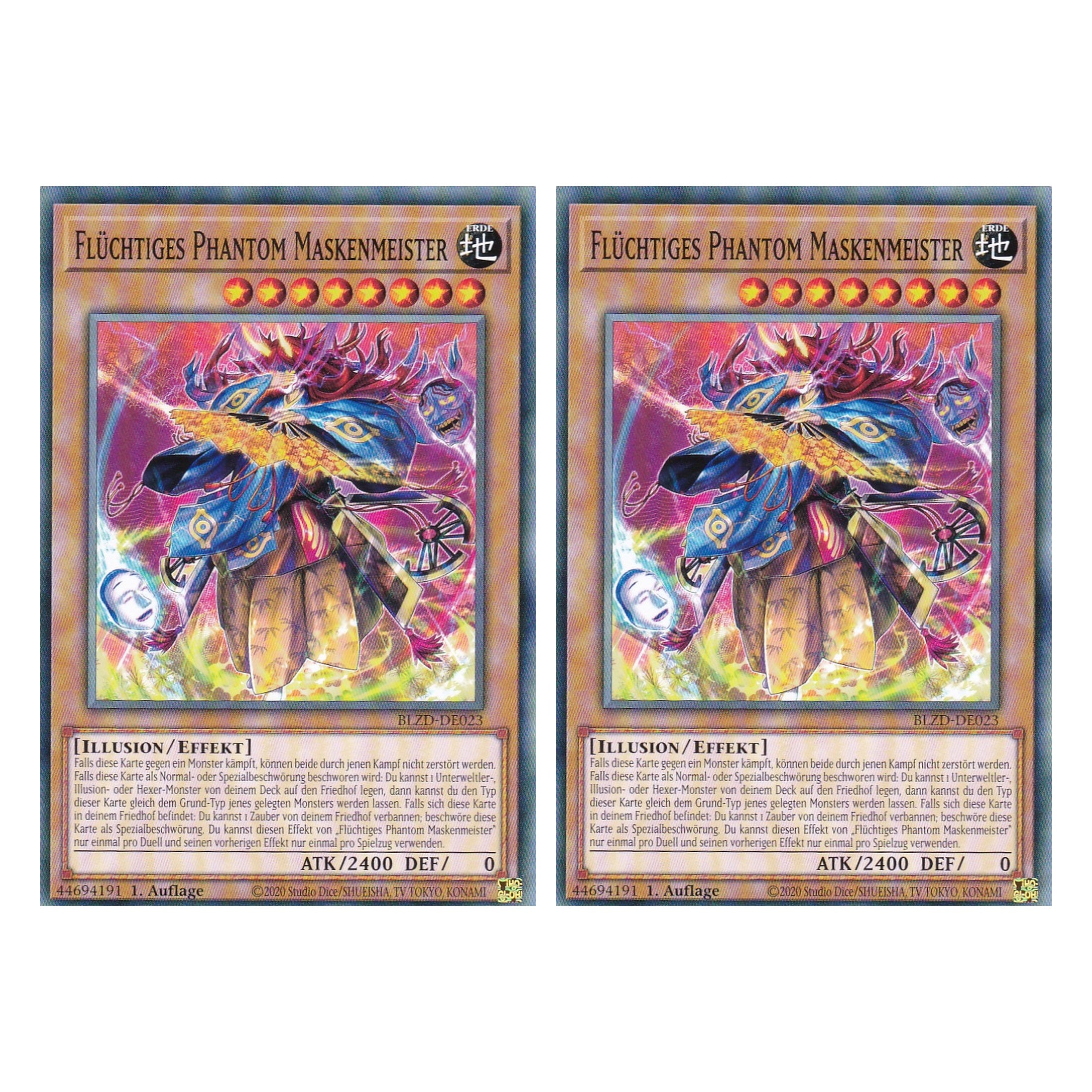 Flüchtiges Phantom Maskenmeister - Common - Deutsch - BLZD-DE023 - 1. Auflage - Blazing Dominion - Duo Set (2 Stück) - Yu-Gi-Oh!