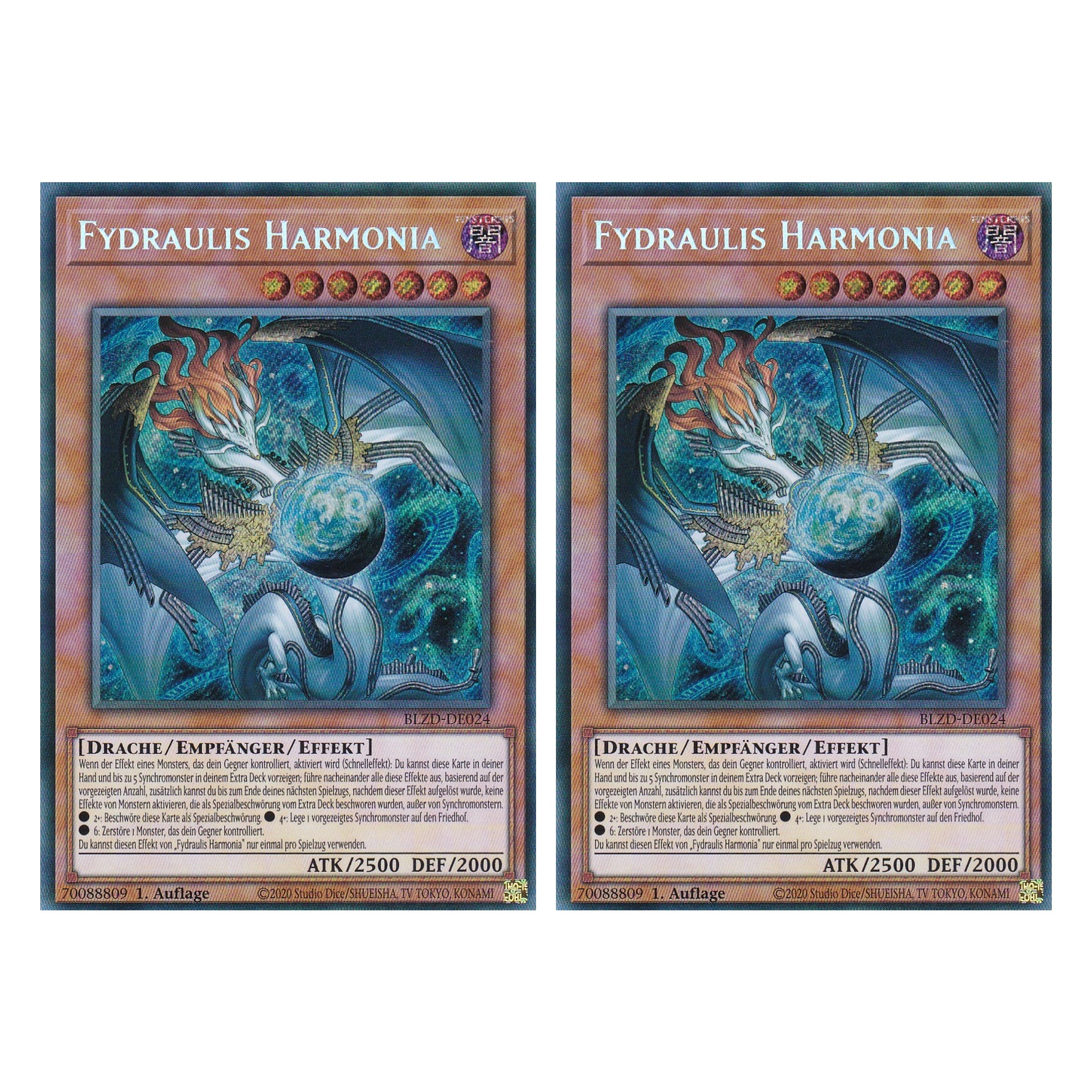 Fydraulis Harmonia - Secret Rare - Deutsch - BLZD-DE024 - 1. Auflage - Blazing Dominion - Duo Set (2 Stück) - Yu-Gi-Oh!