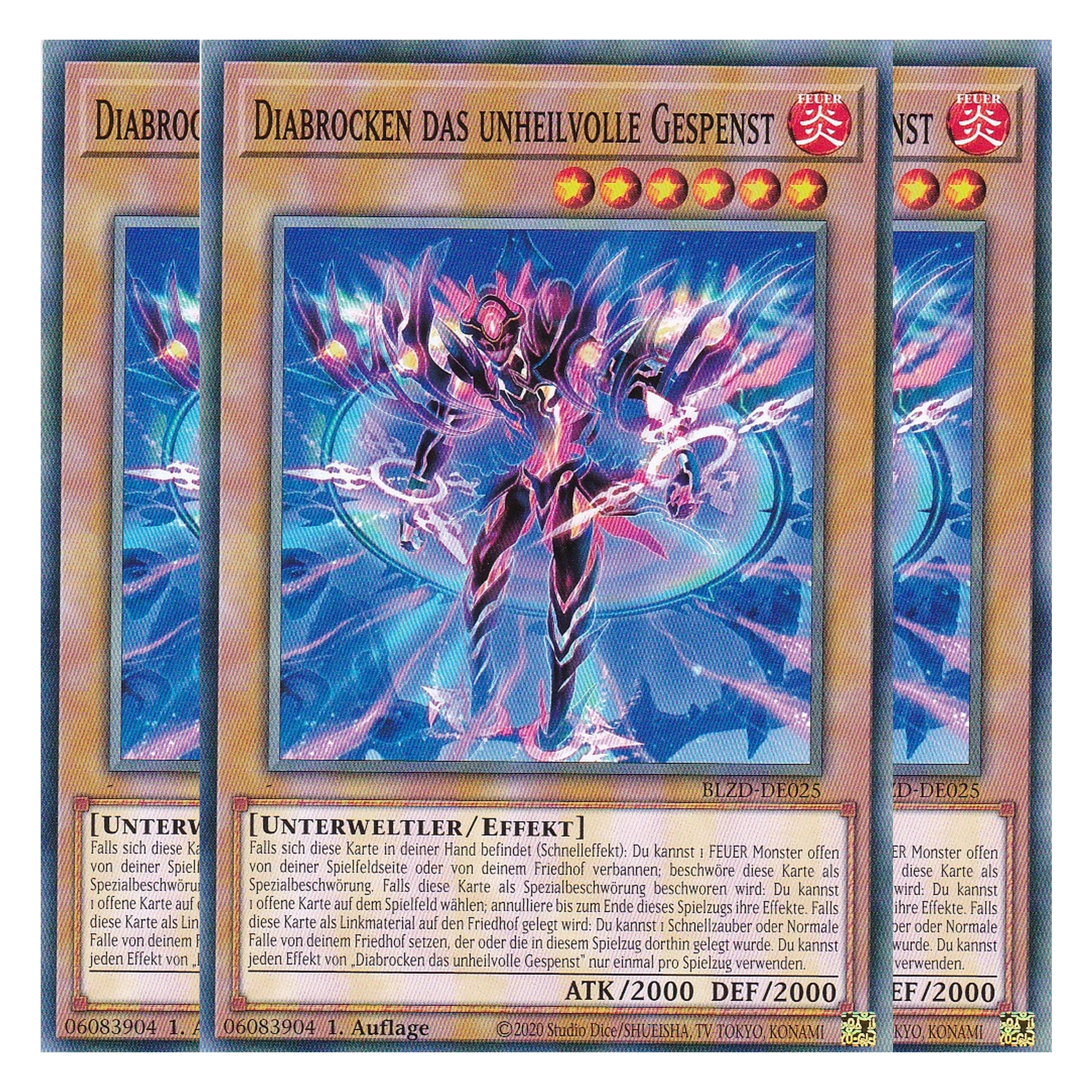Diabrocken das unheilvolle Gespenst - Common - Deutsch - BLZD-DE025 - 1. Auflage - Blazing Dominion - Playset (3 Kopien) - Yu-Gi-Oh!