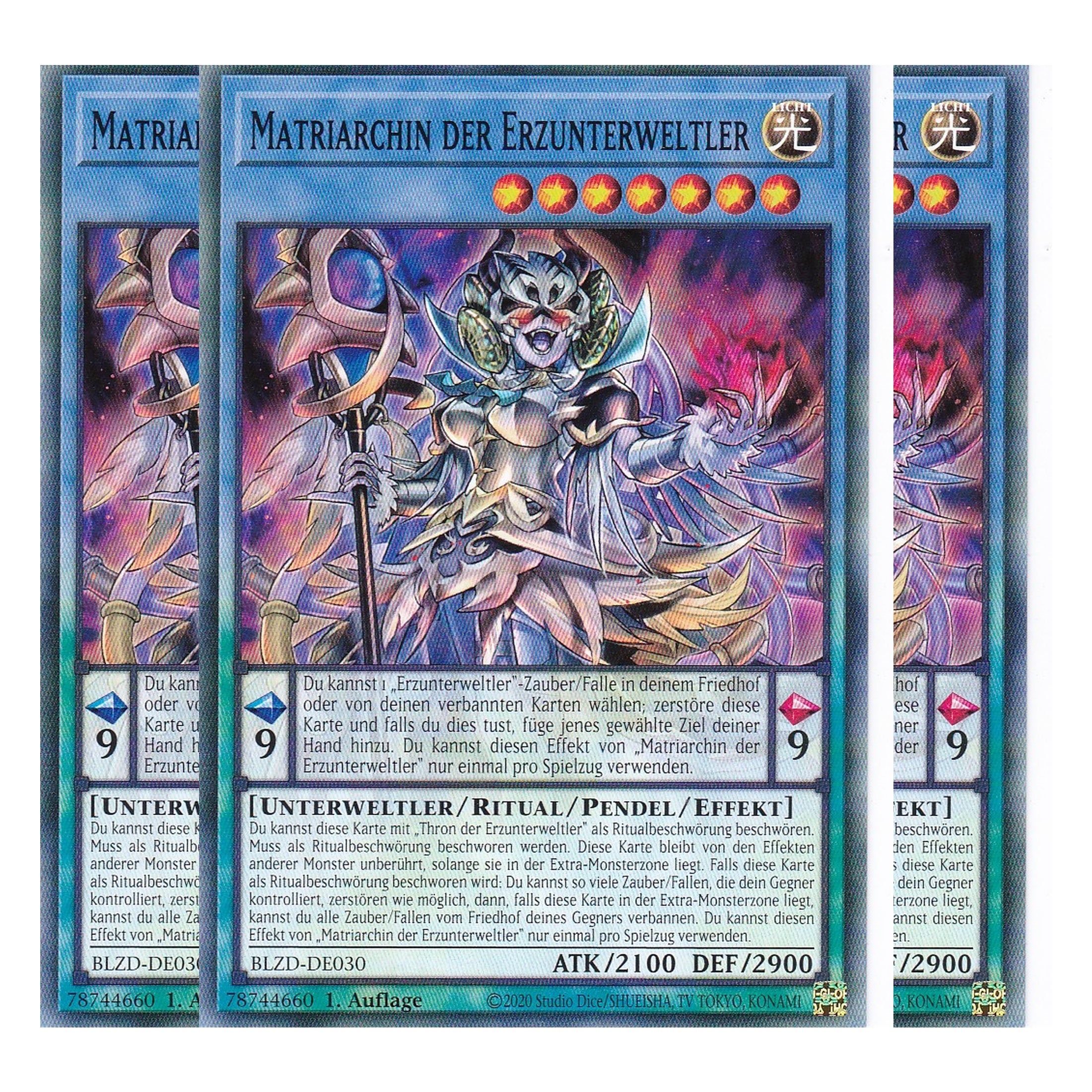 Matriarchin der Erzunterweltler - Common - Deutsch - BLZD-DE030 - 1. Auflage - Blazing Dominion - Playset (3 Kopien) - Yu-Gi-Oh!