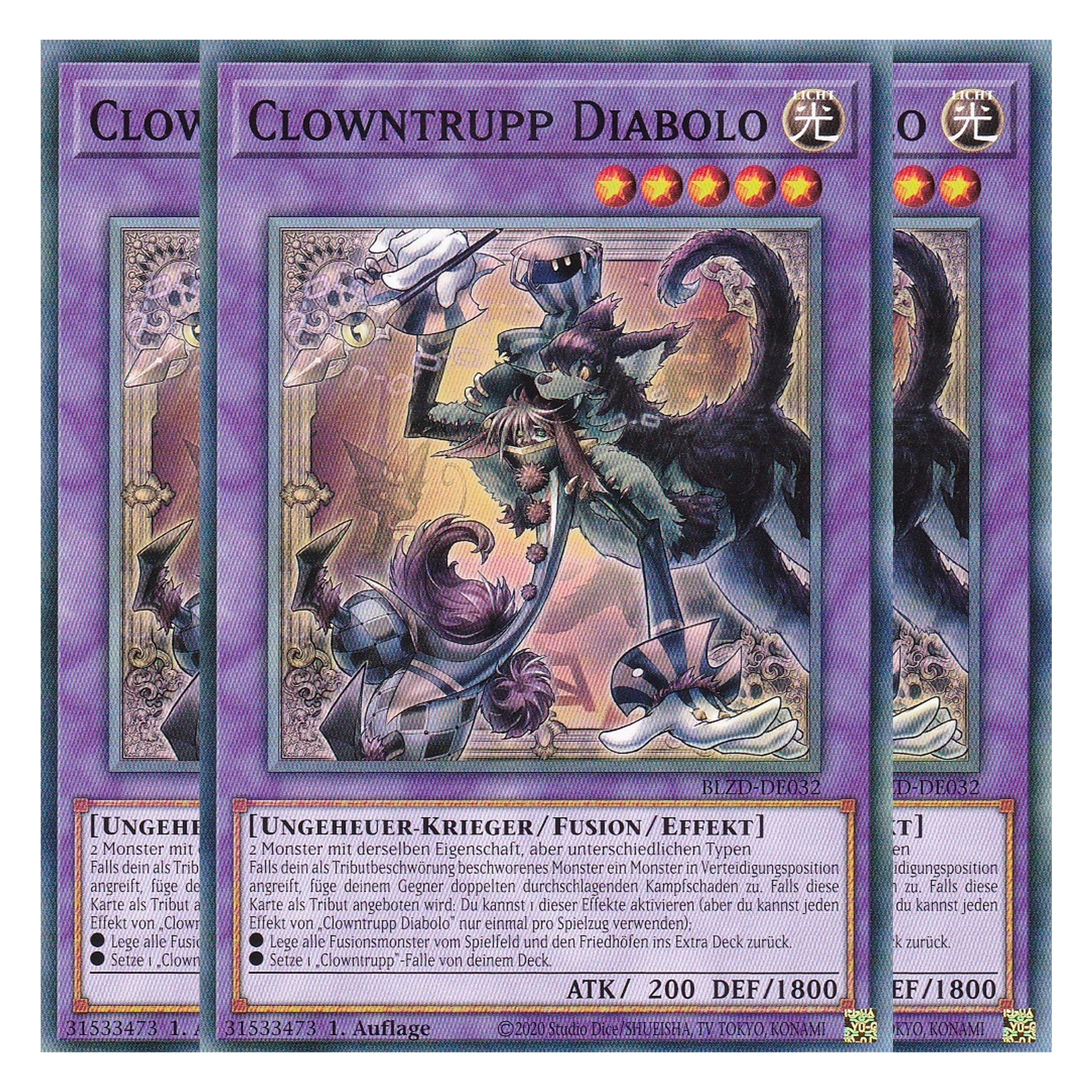 Clowntrupp Diabolo - Common - Deutsch - BLZD-DE032 - 1. Auflage - Blazing Dominion - Playset (3 Kopien) - Yu-Gi-Oh!