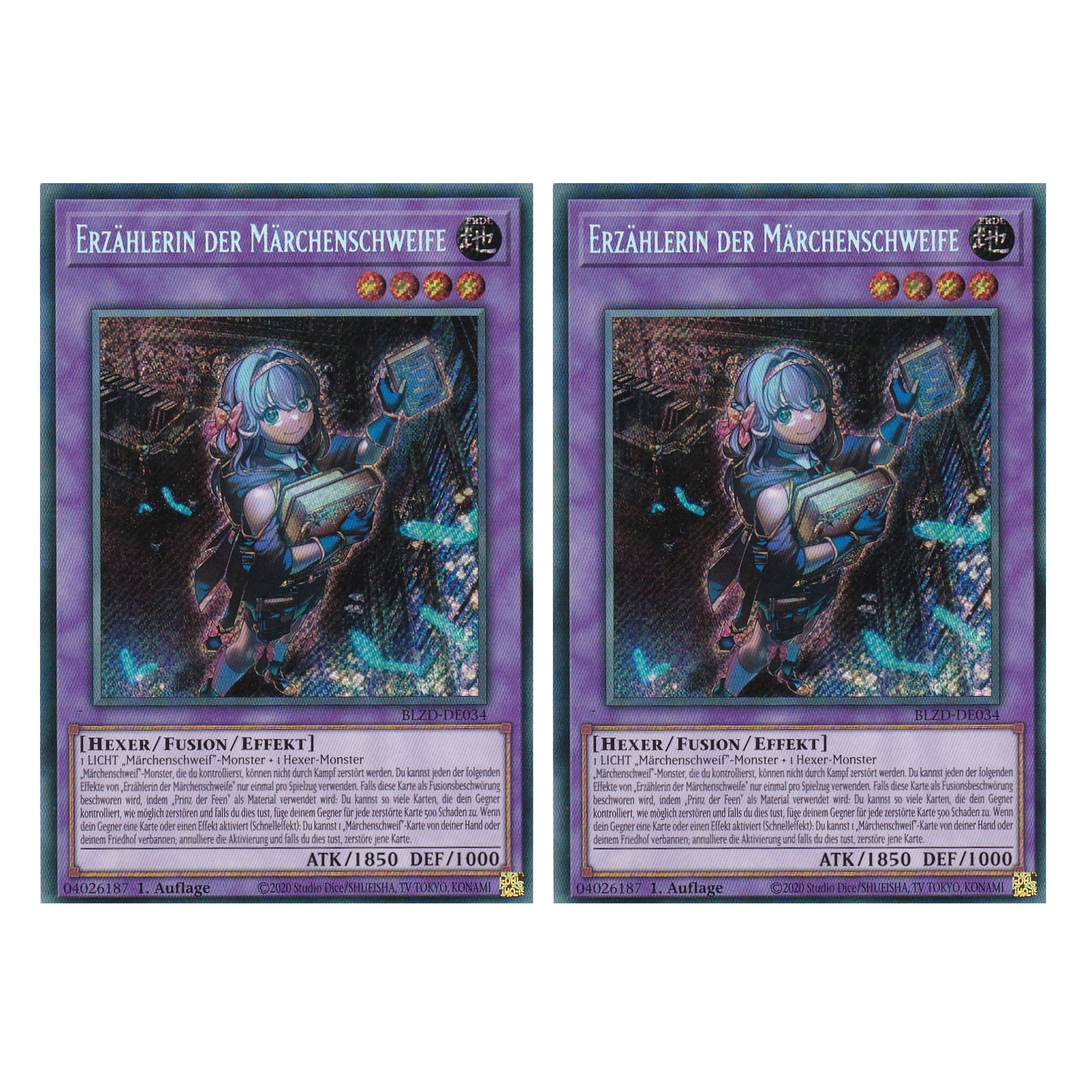 Erzählerin der Märchenschweife - Secret Rare - Deutsch - BLZD-DE034 - 1. Auflage - Blazing Dominion - Duo Set (2 Stück) - Yu-Gi-Oh!