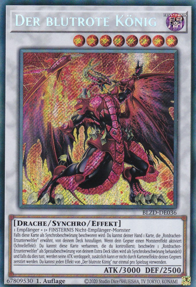 Der blutrote König - Secret Rare - Deutsch - BLZD-DE036 - 1. Auflage - Blazing Dominion - Yu-Gi-Oh!
