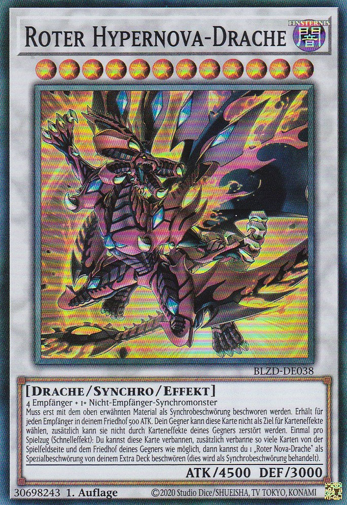 Roter Hypernova-Drache - Super Rare - Deutsch - BLZD-DE038 - 1. Auflage - Blazing Dominion - Yu-Gi-Oh!