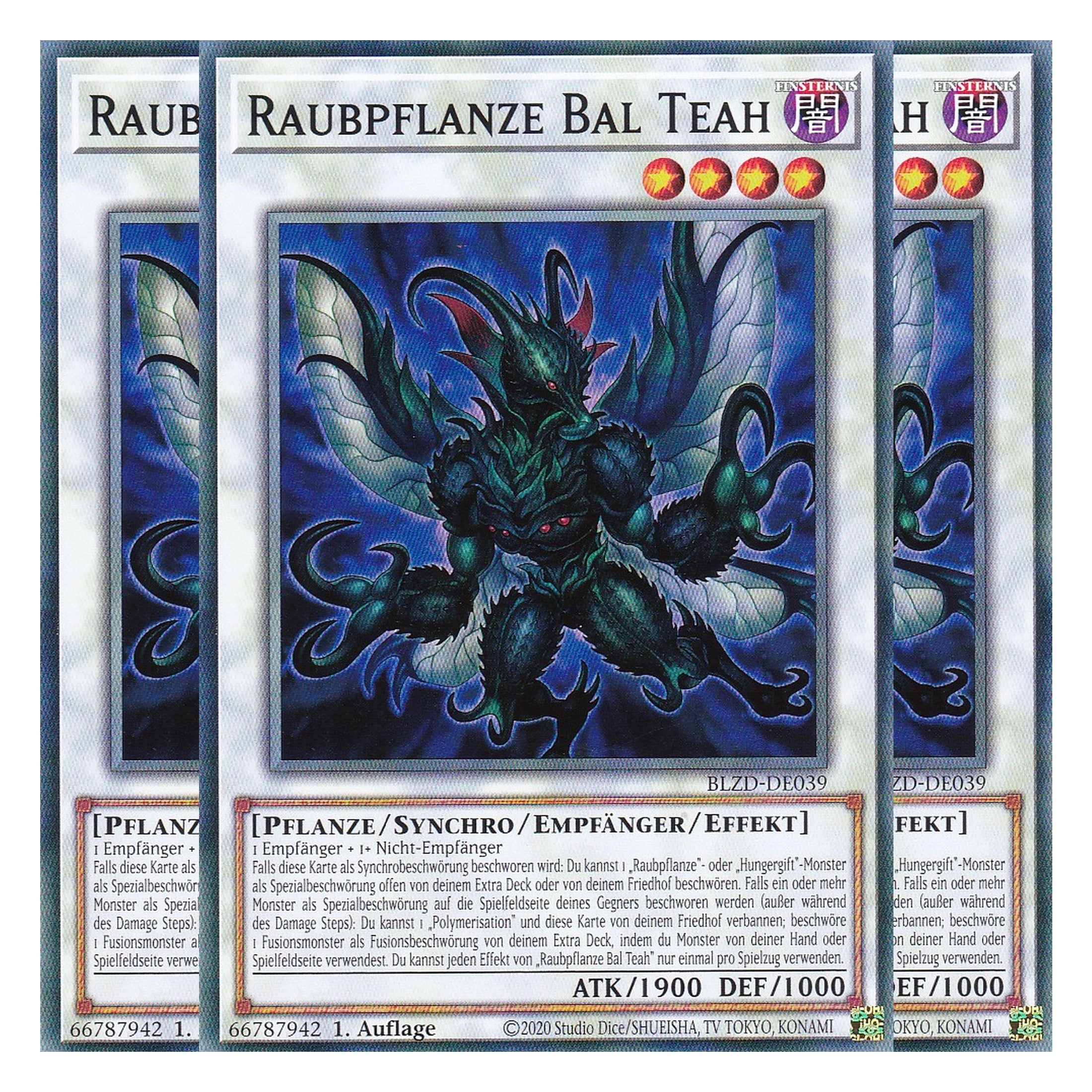 Raubpflanze Bal Teah - Common - Deutsch - BLZD-DE039 - 1. Auflage - Blazing Dominion - Playset (3 Kopien) - Yu-Gi-Oh!