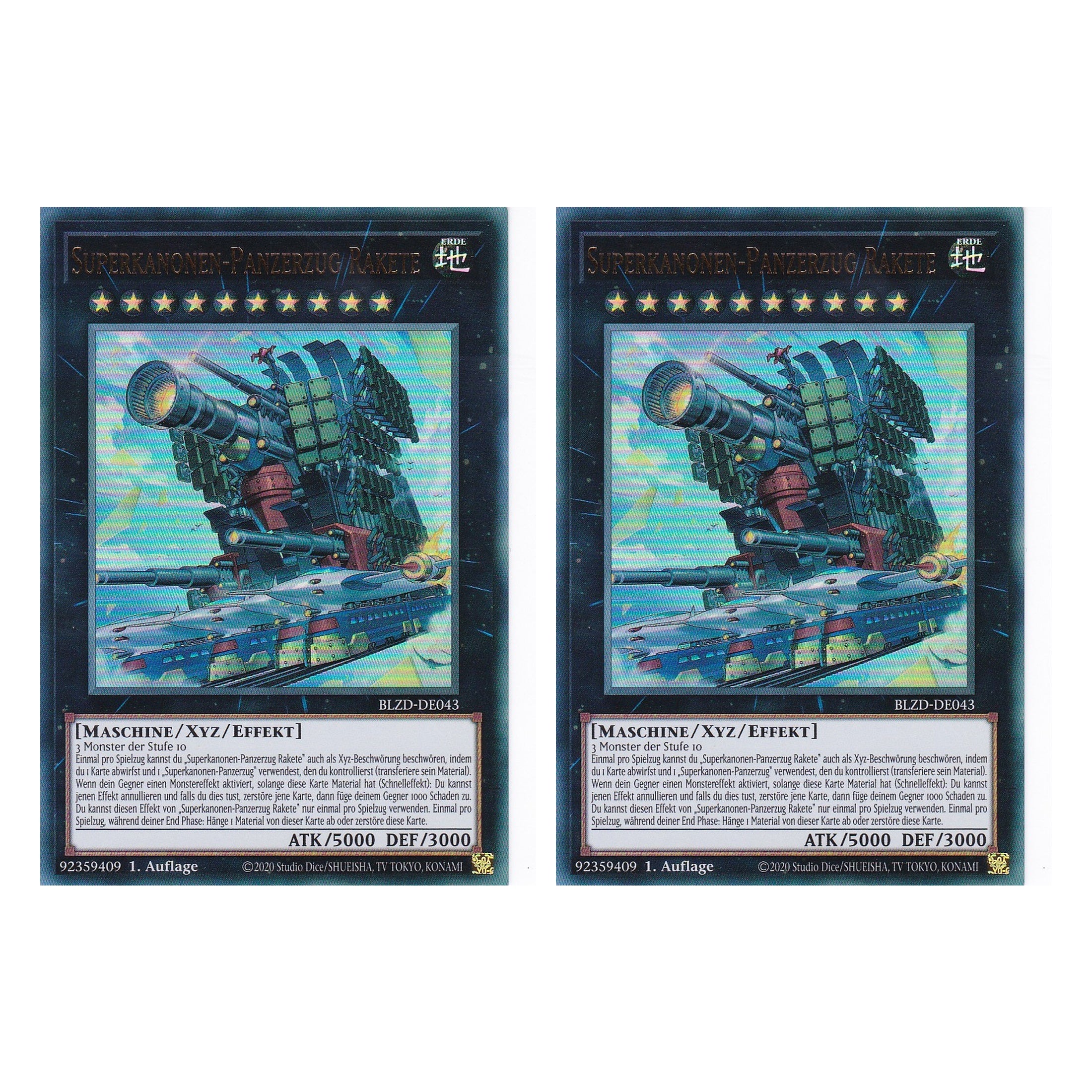 Superkanonen-Panzerzug Rakete - Ultra Rare - Deutsch - BLZD-DE043 - 1. Auflage - Blazing Dominion - Duo Set (2 Stück) - Yu-Gi-Oh!