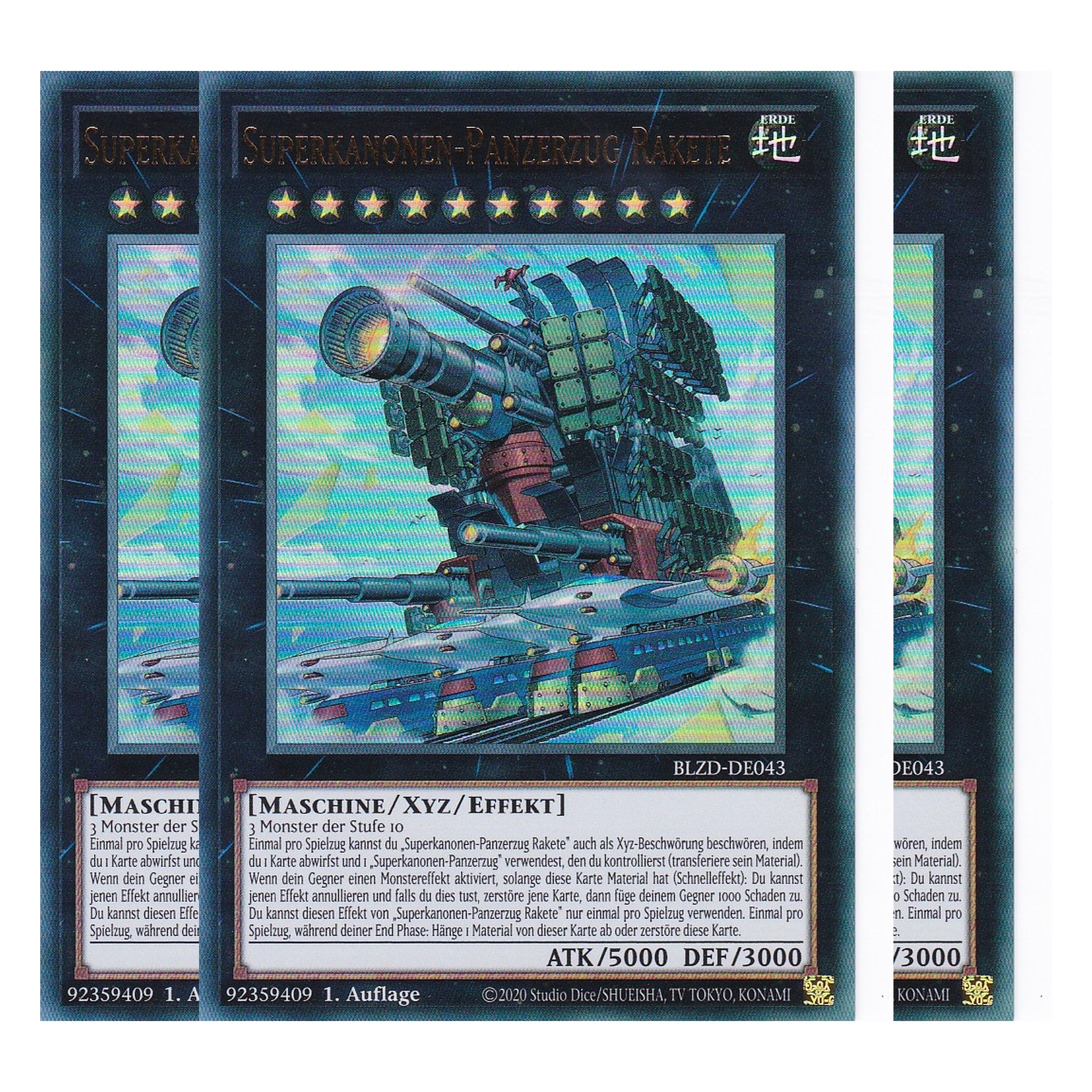 Superkanonen-Panzerzug Rakete - Ultra Rare - Deutsch - BLZD-DE043 - 1. Auflage - Blazing Dominion - Playset (3 Kopien) - Yu-Gi-Oh!