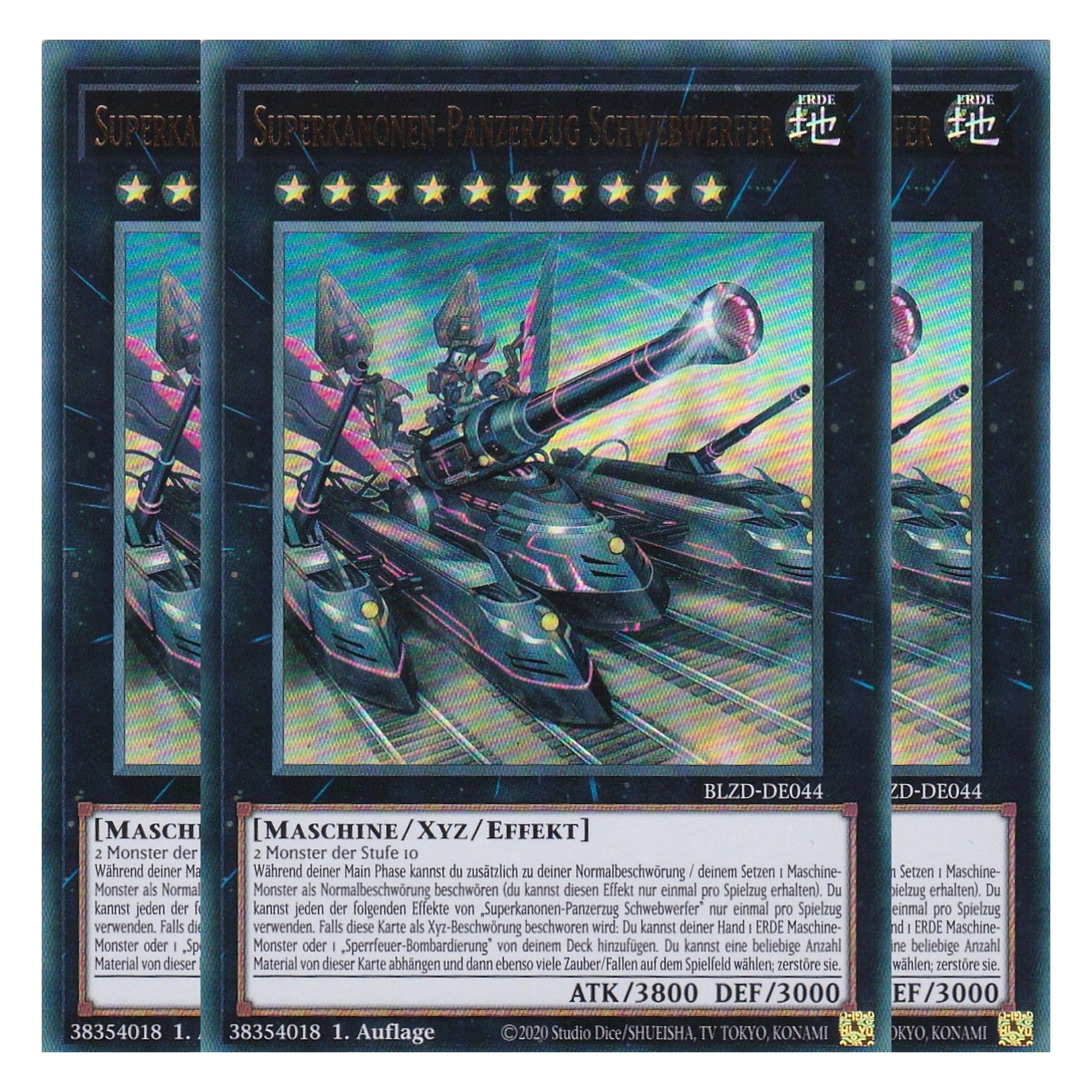 Superkanonen-Panzerzug Schwebwerfer - Ultra Rare - Deutsch - BLZD-DE044 - 1. Auflage - Blazing Dominion - Playset (3 Kopien) - Yu-Gi-Oh!