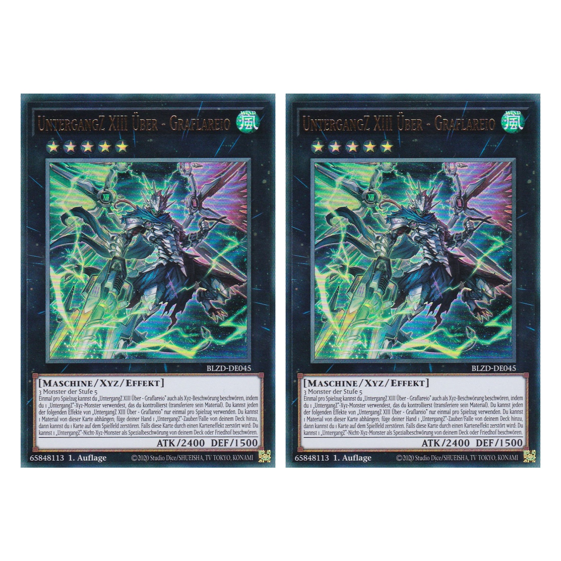 UntergangZ XIII Über - Graflareio - Ultra Rare - Deutsch - BLZD-DE045 - 1. Auflage - Blazing Dominion - Duo Set (2 Stück) - Yu-Gi-Oh!