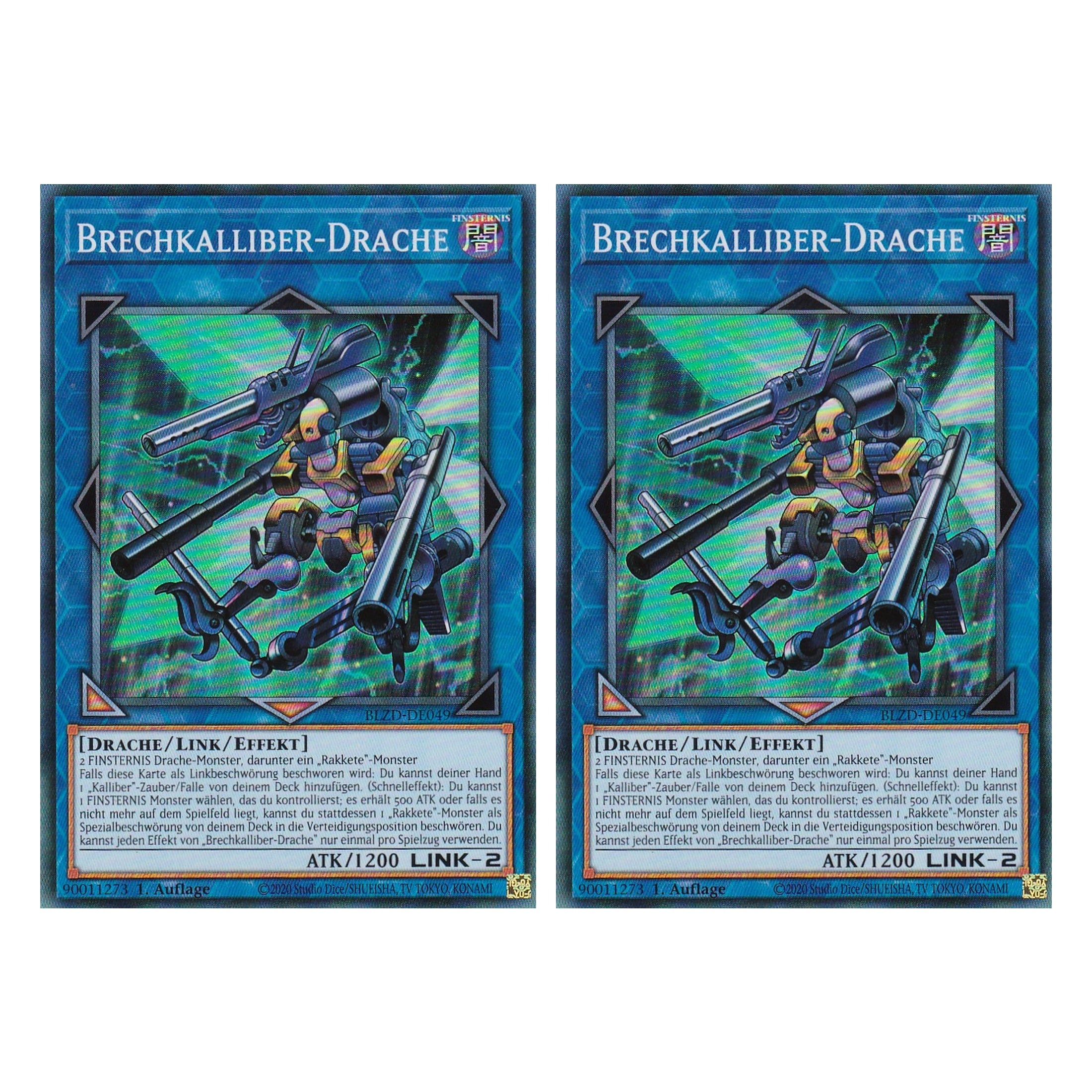 Brechkalliber-Drache - Super Rare - Deutsch - BLZD-DE049 - 1. Auflage - Blazing Dominion - Duo Set (2 Stück) - Yu-Gi-Oh!