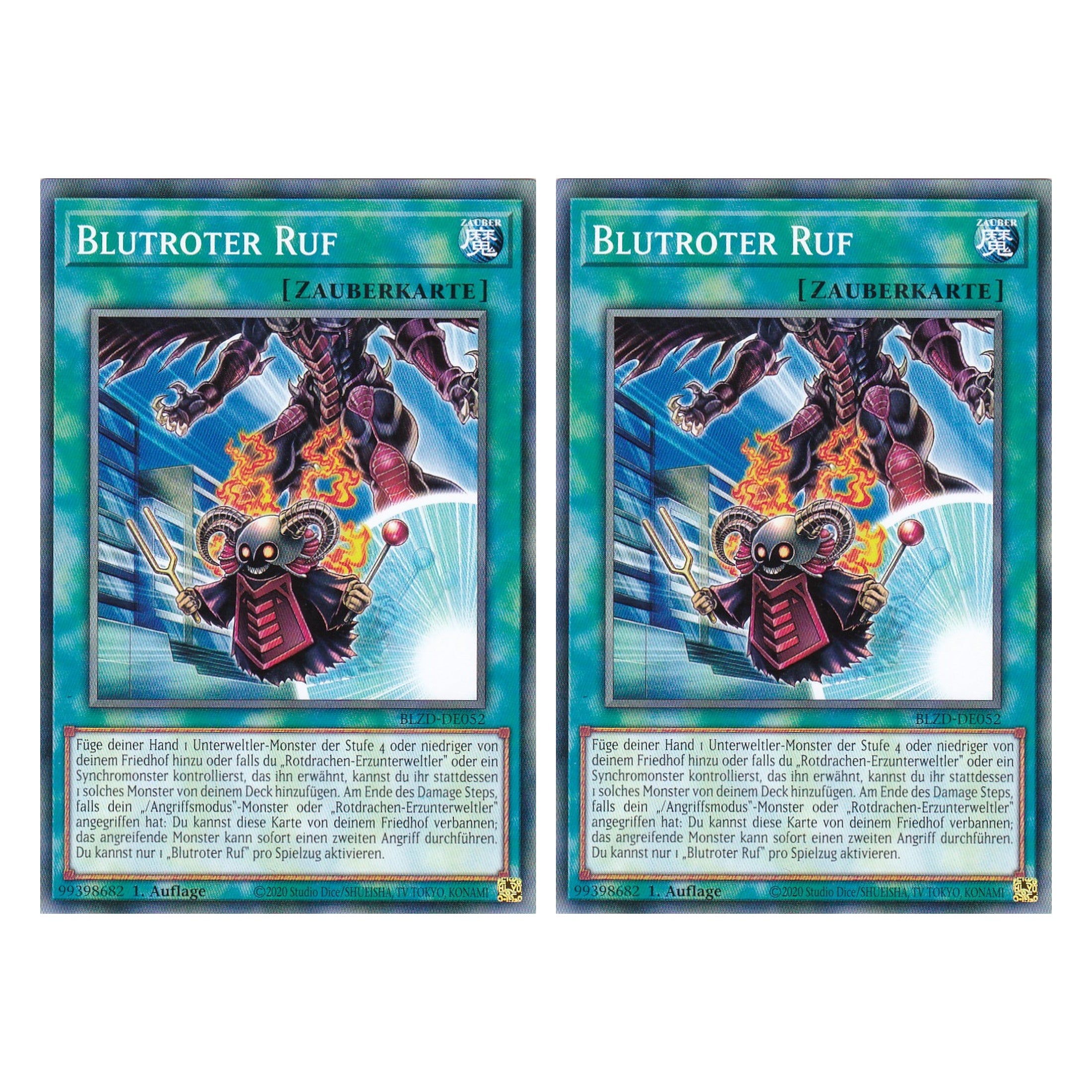 Blutroter Ruf - Common - Deutsch - BLZD-DE052 - 1. Auflage - Blazing Dominion - Duo Set (2 Stück) - Yu-Gi-Oh!