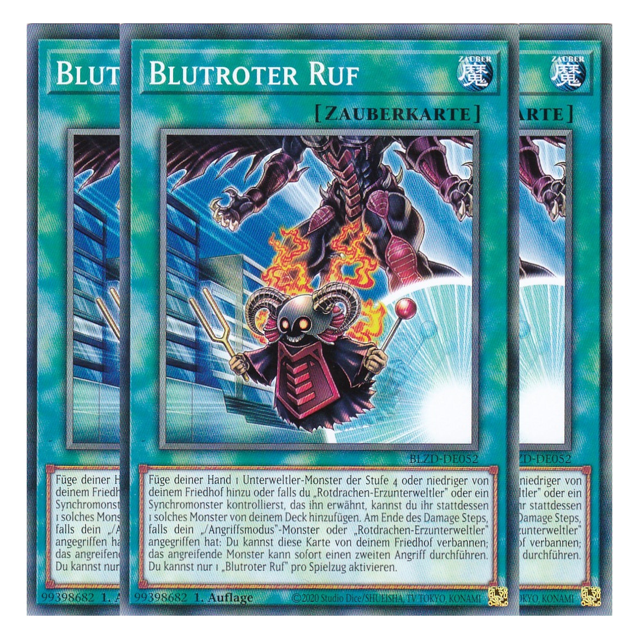 Blutroter Ruf - Common - Deutsch - BLZD-DE052 - 1. Auflage - Blazing Dominion - Playset (3 Kopien) - Yu-Gi-Oh!