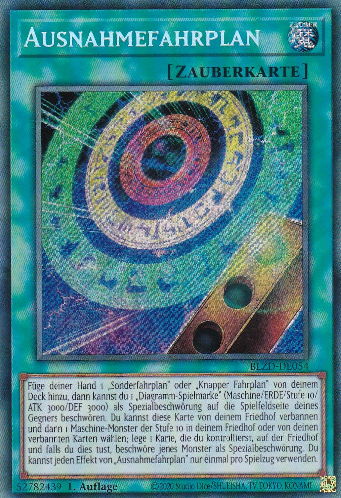 Ausnahmefahrplan - Secret Rare - Deutsch - BLZD-DE054 - 1. Auflage - Blazing Dominion - Yu-Gi-Oh!