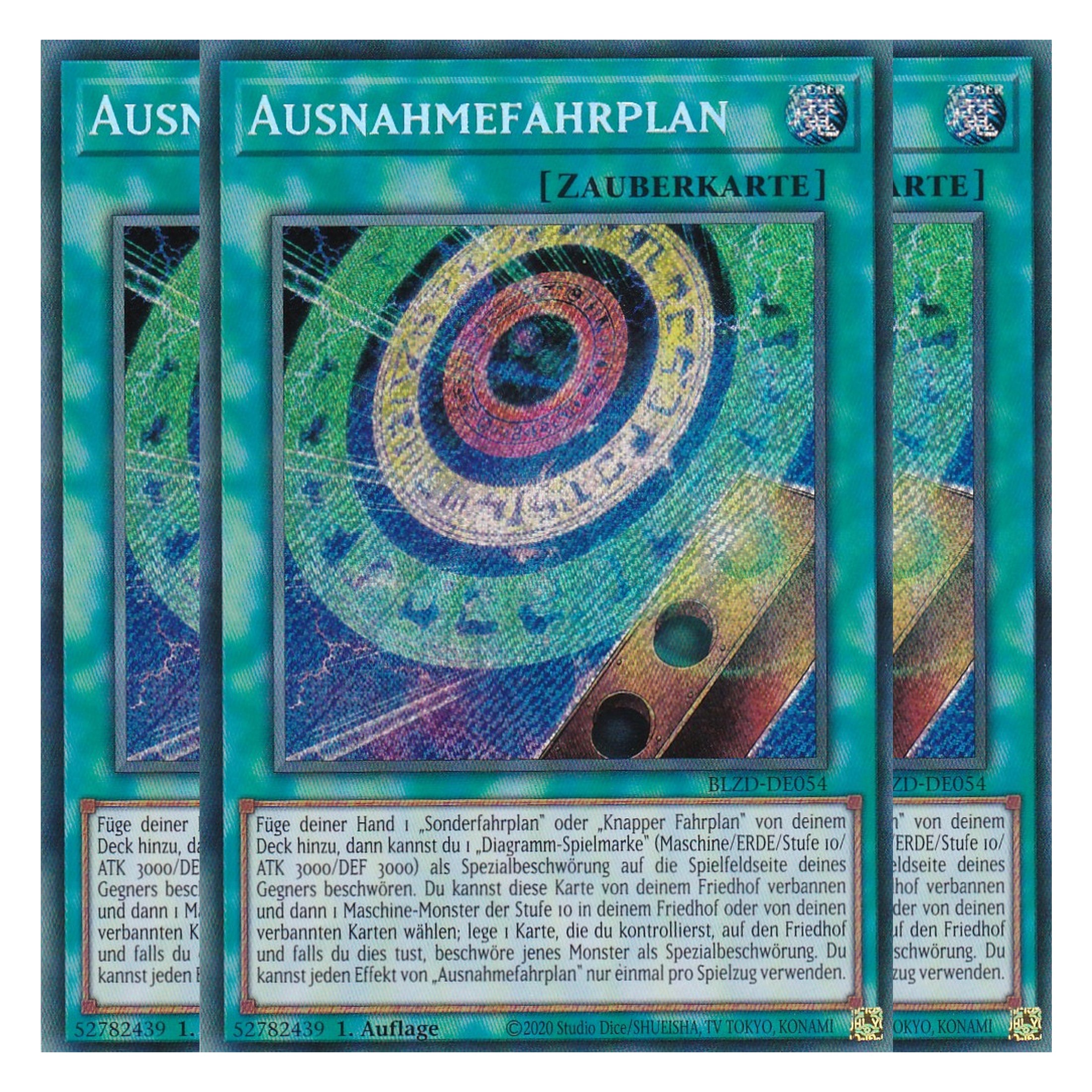 Ausnahmefahrplan - Secret Rare - Deutsch - BLZD-DE054 - 1. Auflage - Blazing Dominion - Playset (3 Kopien) - Yu-Gi-Oh!