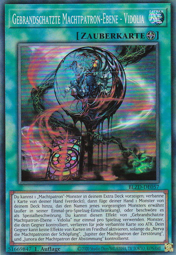 Gebrandschatzte Machtpatron-Ebene - Vidolia - Super Rare - Deutsch - BLZD-DE057 - 1. Auflage - Blazing Dominion - Yu-Gi-Oh!