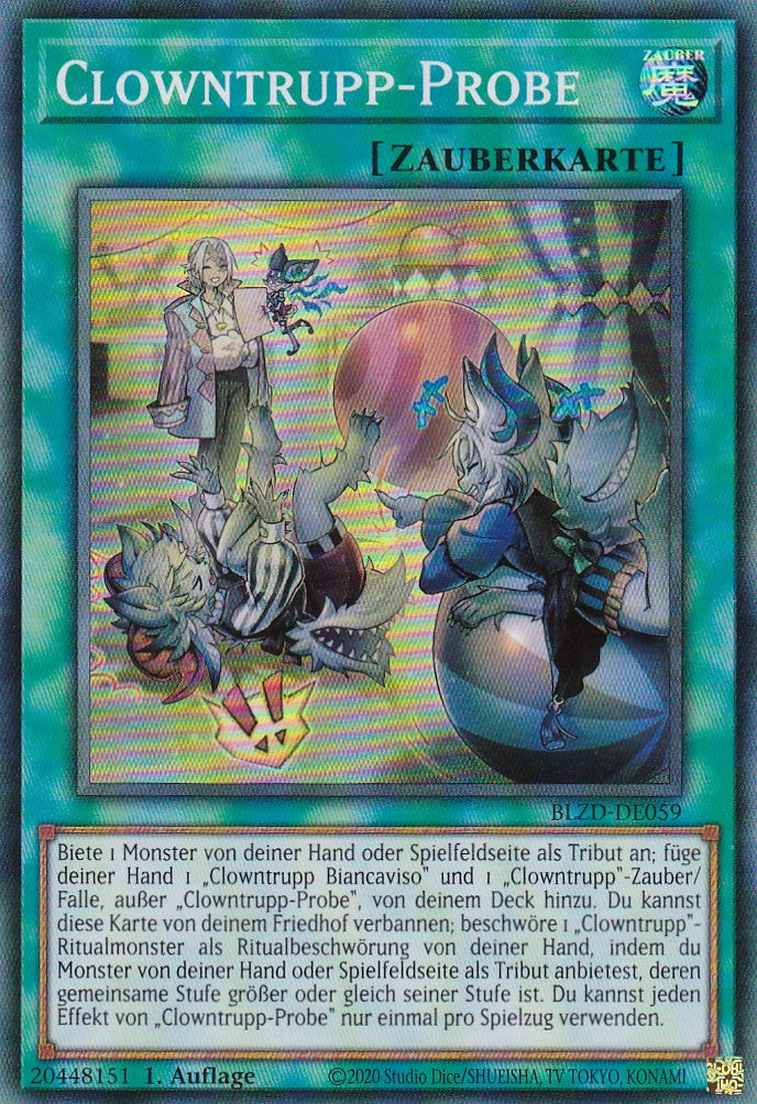Clowntrupp-Probe - Super Rare - Deutsch - BLZD-DE059 - 1. Auflage - Blazing Dominion - Yu-Gi-Oh!