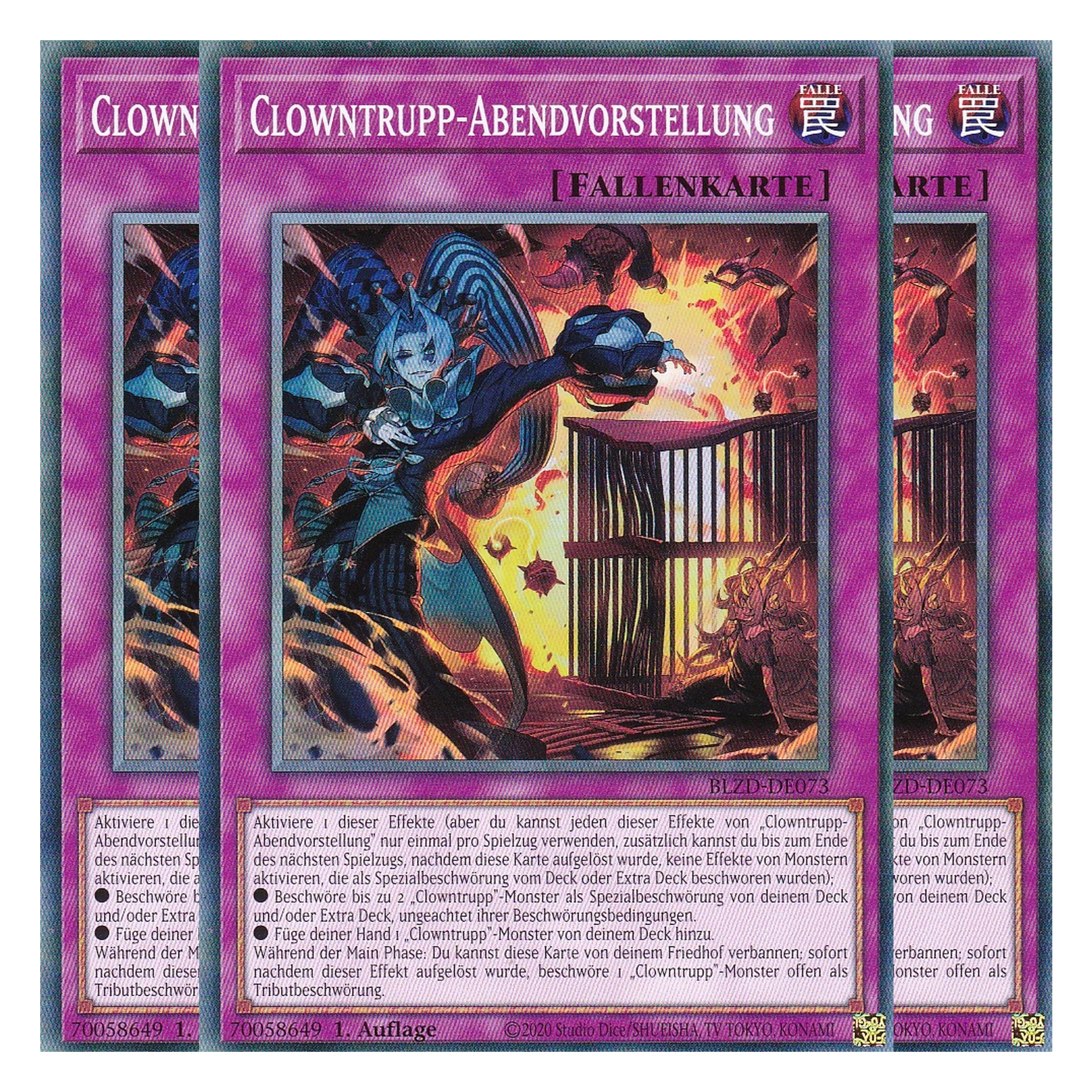 Clowntrupp-Abendvorstellung - Common - Deutsch - BLZD-DE073 - 1. Auflage - Blazing Dominion - Playset (3 Kopien) - Yu-Gi-Oh!
