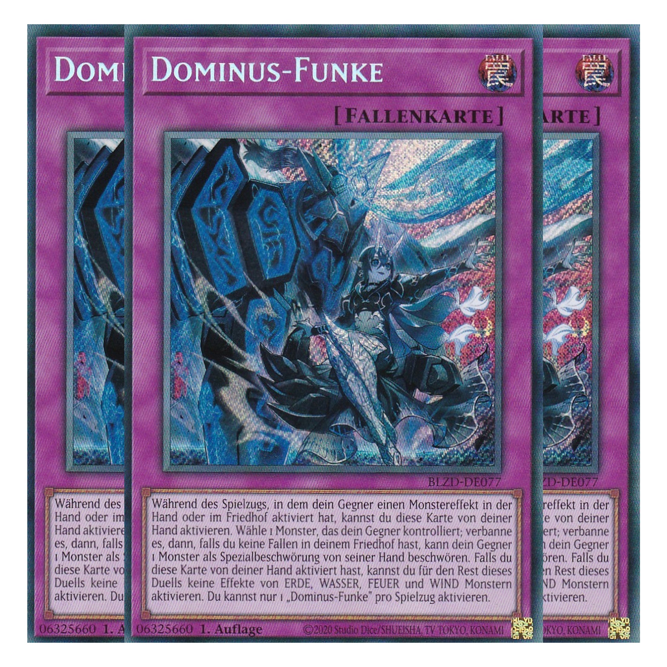 Dominus-Funke - Secret Rare - Deutsch - BLZD-DE077 - 1. Auflage - Blazing Dominion - Playset (3 Kopien) - Yu-Gi-Oh!