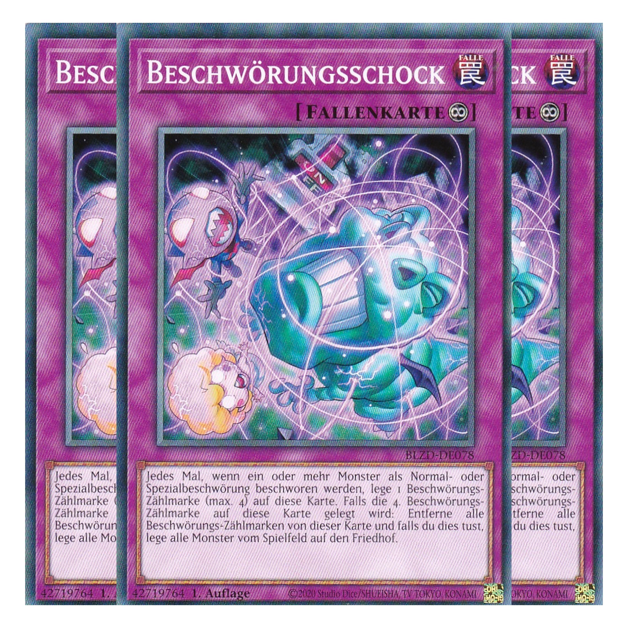 Beschwörungsschock - Common - Deutsch - BLZD-DE078 - 1. Auflage - Blazing Dominion - Playset (3 Kopien) - Yu-Gi-Oh!