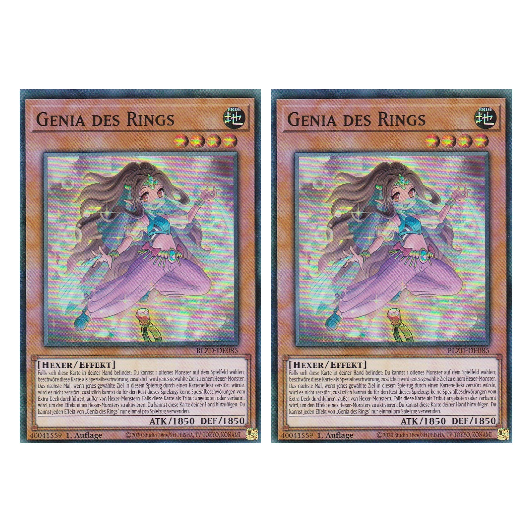 Genia des Rings - Super Rare - Deutsch - BLZD-DE085 - 1. Auflage - Blazing Dominion - Duo Set (2 Stück) - Yu-Gi-Oh!