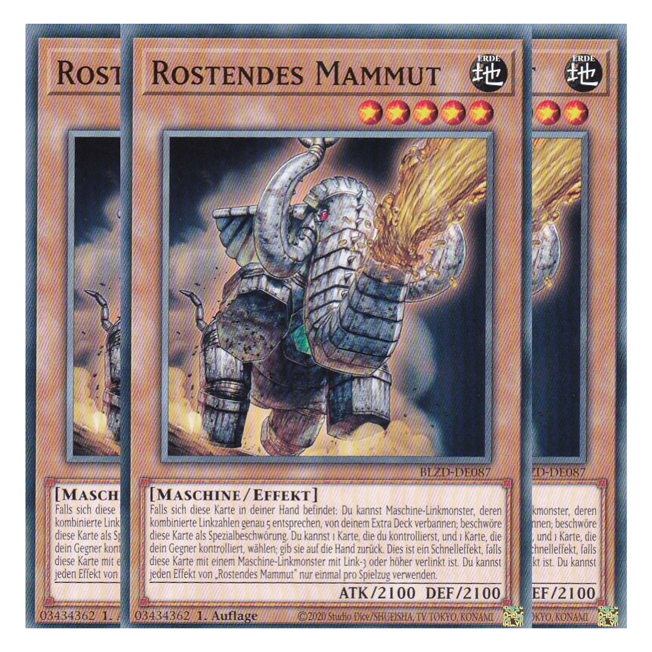 Rostendes Mammut - Common - Deutsch - BLZD-DE087 - 1. Auflage - Blazing Dominion - Playset (3 Kopien) - Yu-Gi-Oh!