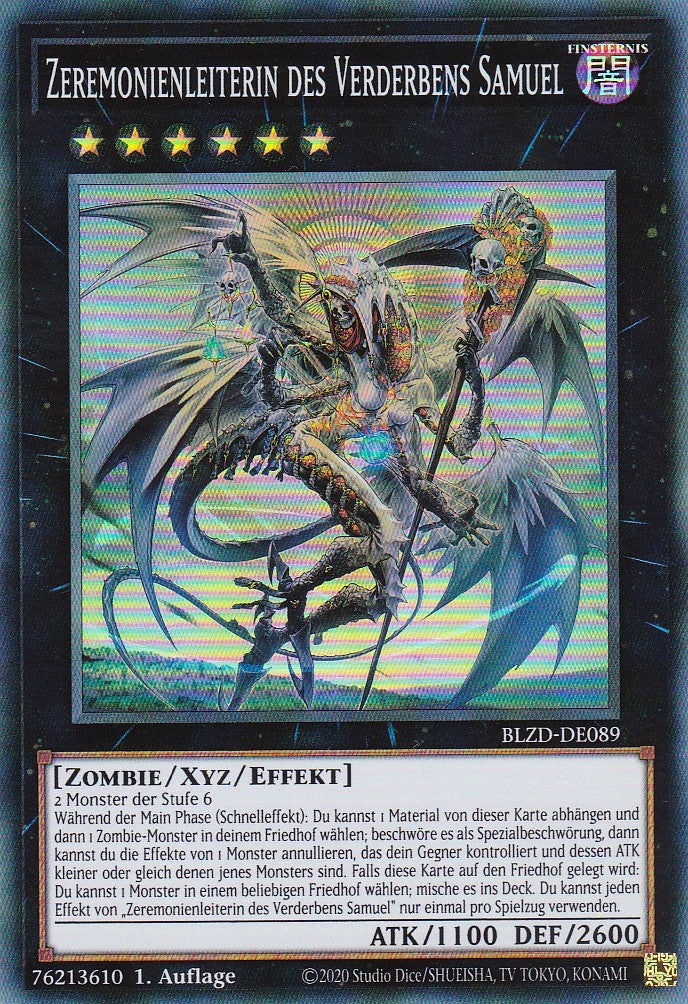 Zeremonienleiterin des Verderbens Samuel - Super Rare - Deutsch - BLZD-DE089 - 1. Auflage - Blazing Dominion - Yu-Gi-Oh!