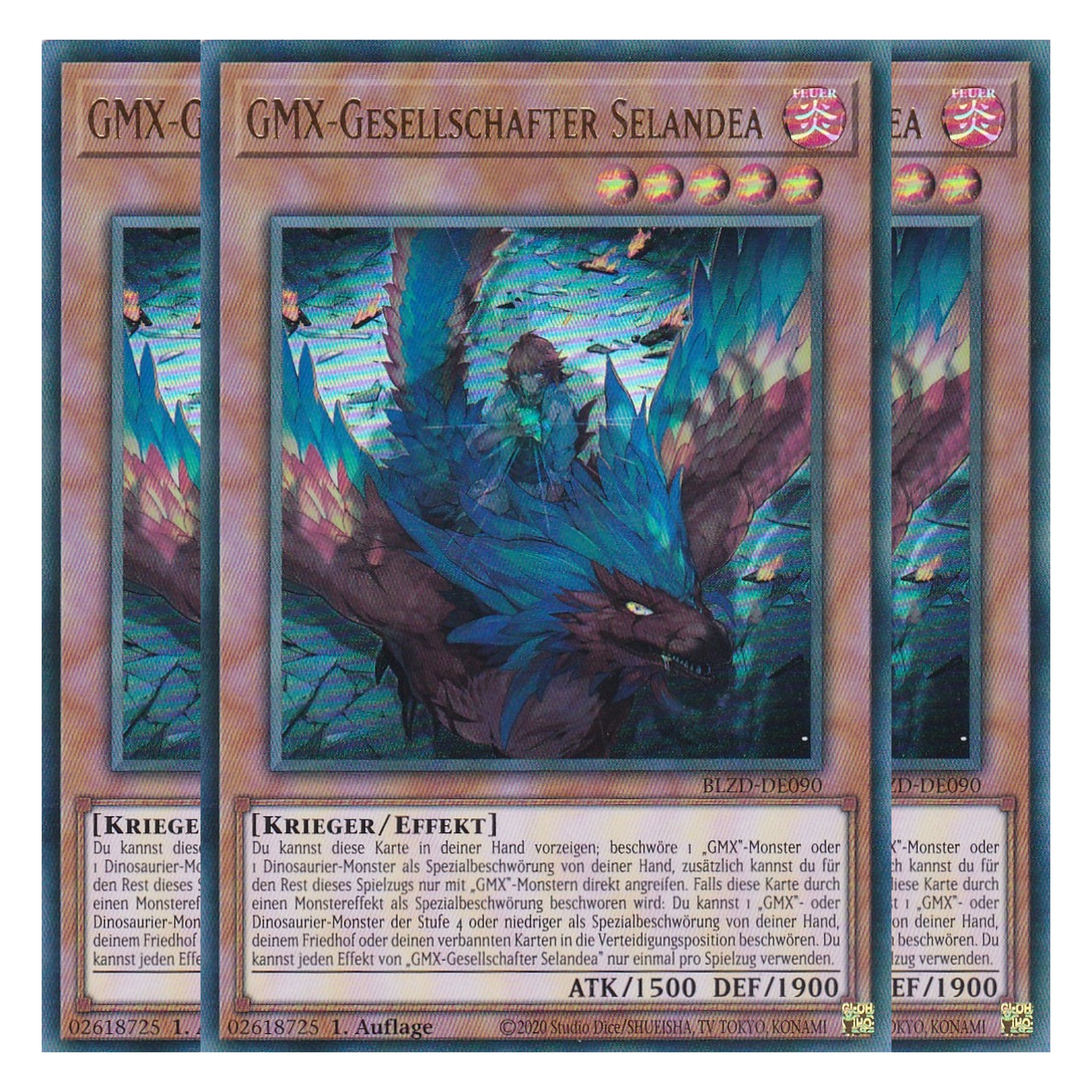 GMX-Gesellschafter Selandea - Ultra Rare - Deutsch - BLZD-DE090 - 1. Auflage - Blazing Dominion - Playset (3 Kopien) - Yu-Gi-Oh!