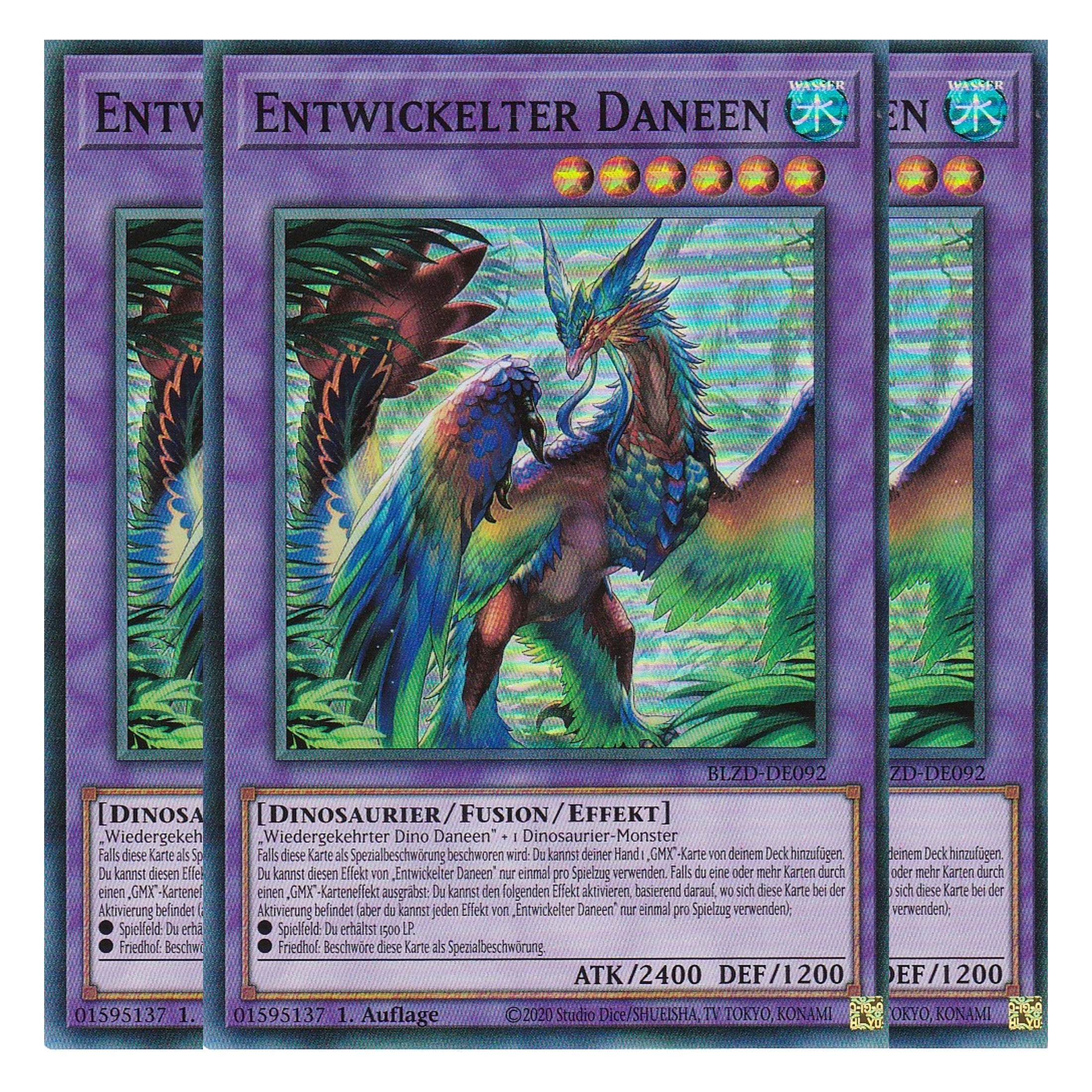Entwickelter Daneen - Super Rare - Deutsch - BLZD-DE092 - 1. Auflage - Blazing Dominion - Playset (3 Kopien) - Yu-Gi-Oh!