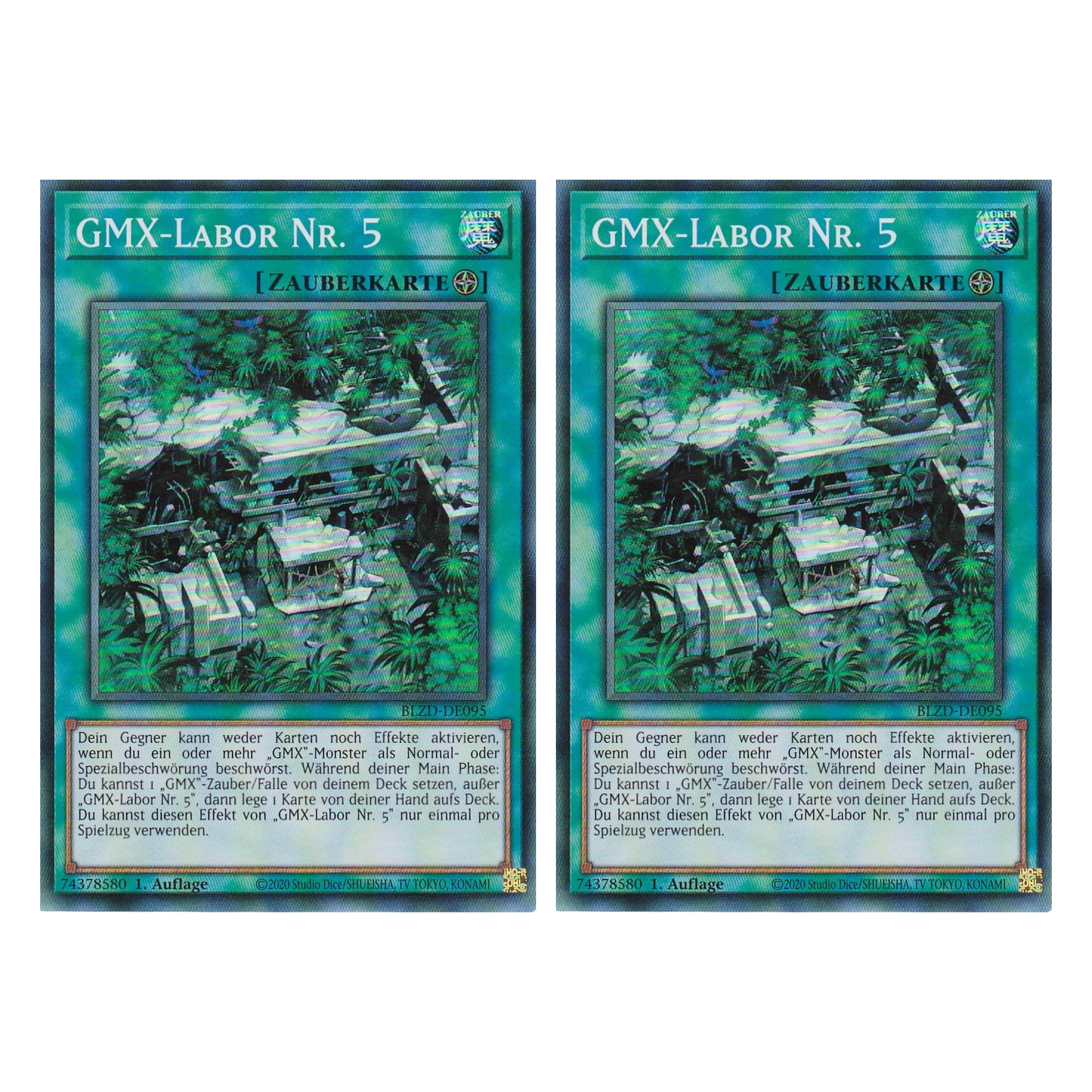 GMX-Labor Nr. 5 - Super Rare - Deutsch - BLZD-DE095 - 1. Auflage - Blazing Dominion - Duo Set (2 Stück) - Yu-Gi-Oh!