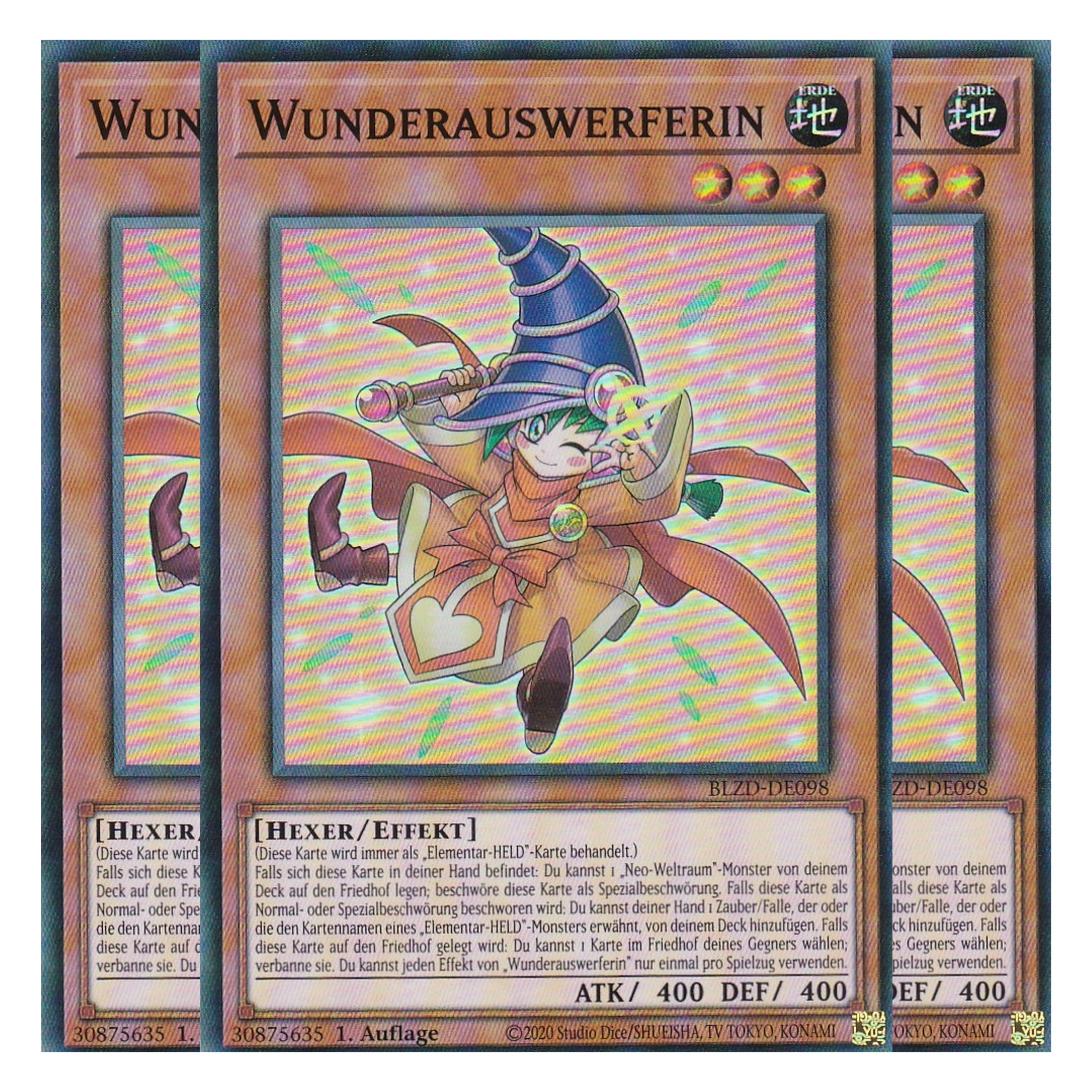 Wunderauswerferin - Super Rare - Deutsch - BLZD-DE098 - 1. Auflage - Blazing Dominion - Playset (3 Kopien) - Yu-Gi-Oh!