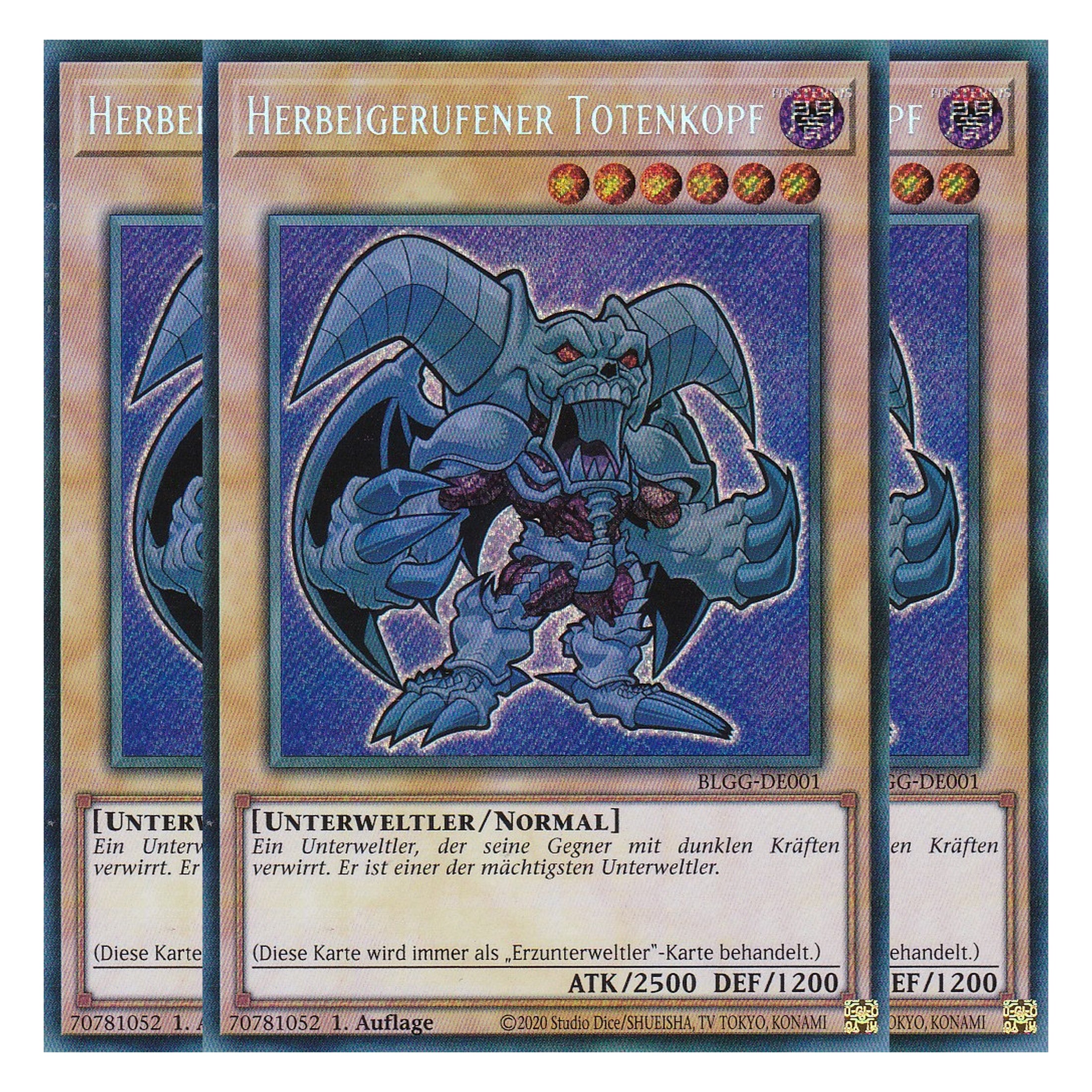 Herbeigerufener Totenkopf - BLGG-DE001 - Secret Rare - Deutsch - 1. Auflage - Battles of Legend: Glorious Gallery - Yu-Gi-Oh! - Playset (3 Kopien)
