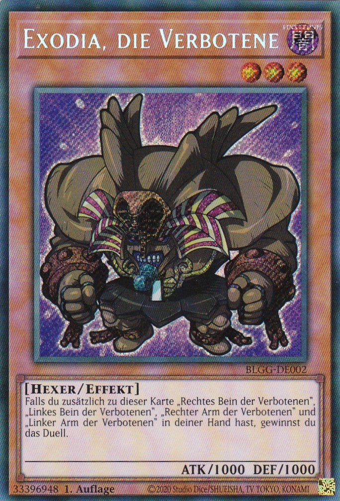 Exodia, die Verbotene - BLGG-DE002 - Secret Rare - Deutsch - 1. Auflage - Battles of Legend: Glorious Gallery - Yu-Gi-Oh!