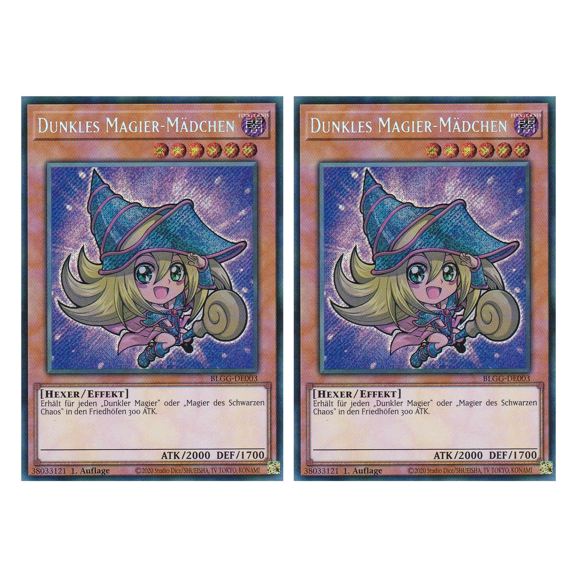 Dunkles Magier-Mädchen - BLGG-DE003 - Secret Rare - Deutsch - 1. Auflage - Battles of Legend: Glorious Gallery - Yu-Gi-Oh! - Duo Set (2 Stück)