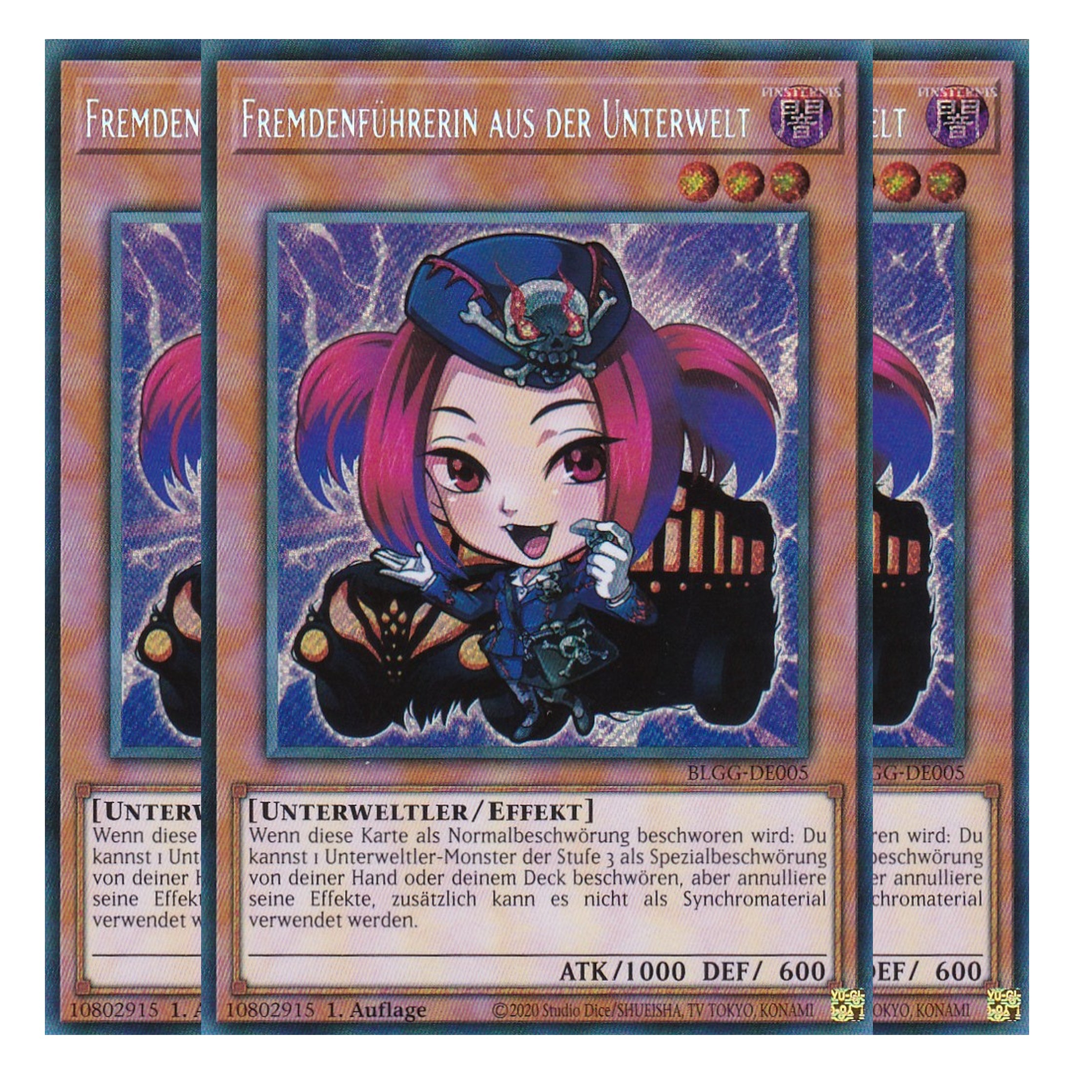 Fremdenführerin aus der Unterwelt - BLGG-DE005 - Secret Rare - Deutsch - 1. Auflage - Battles of Legend: Glorious Gallery - Yu-Gi-Oh! - Playset (3 Kopien)