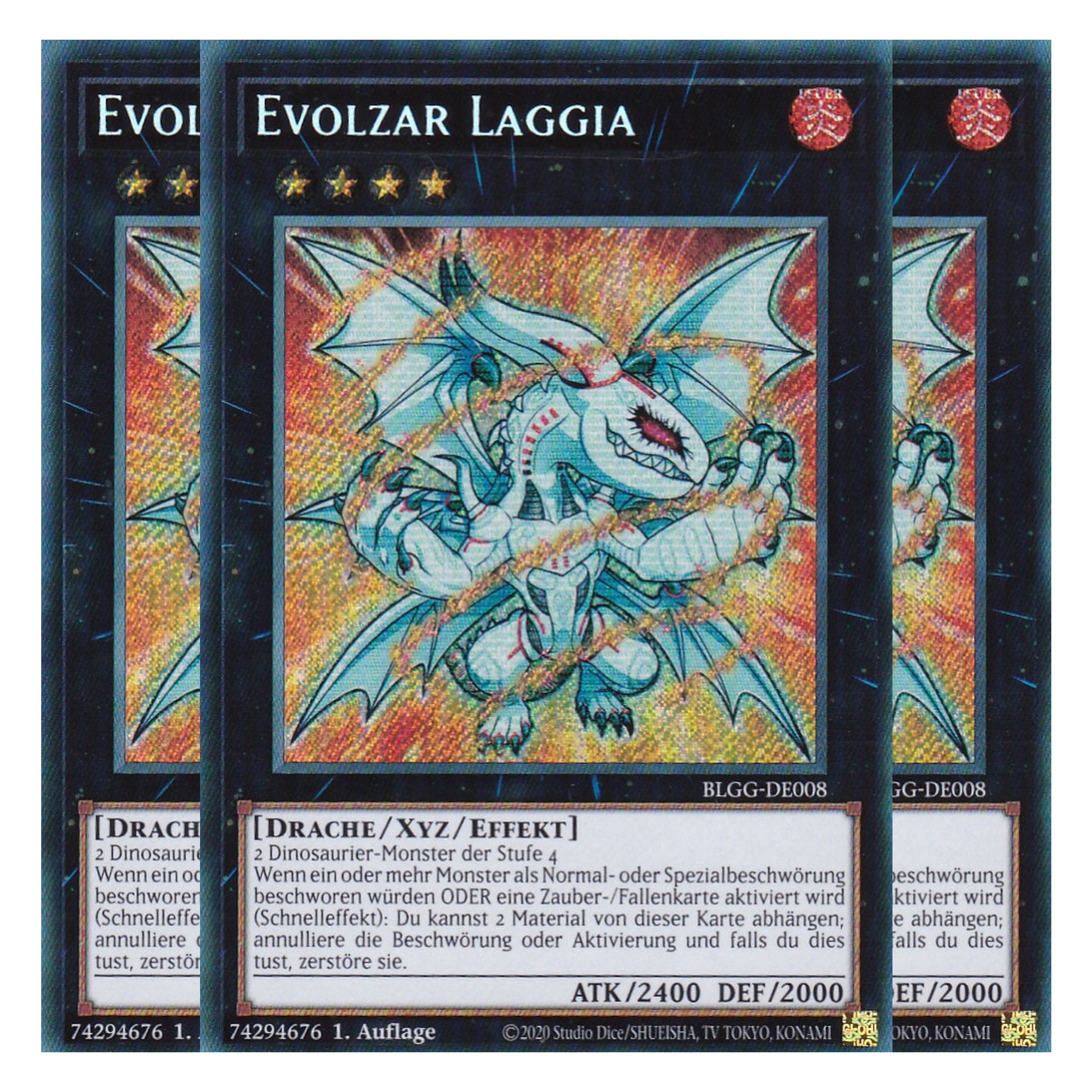 Evolzar Laggia - BLGG-DE008 - Secret Rare - Deutsch - 1. Auflage - Battles of Legend: Glorious Gallery - Yu-Gi-Oh! - Playset (3 Kopien)