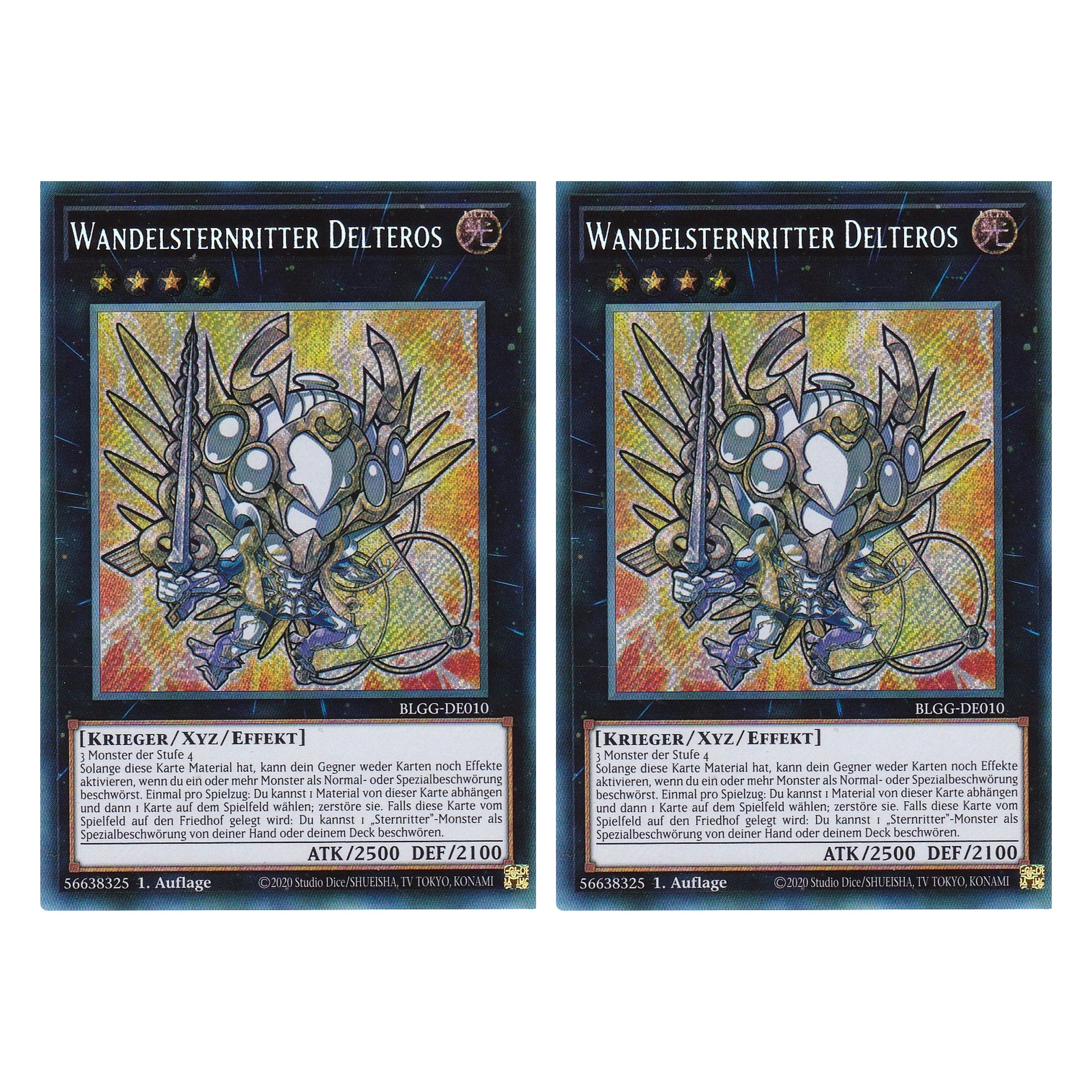 Wandelsternritter Delteros - BLGG-DE010 - Secret Rare - Deutsch - 1. Auflage - Battles of Legend: Glorious Gallery - Yu-Gi-Oh! - Duo Set (2 Stück)