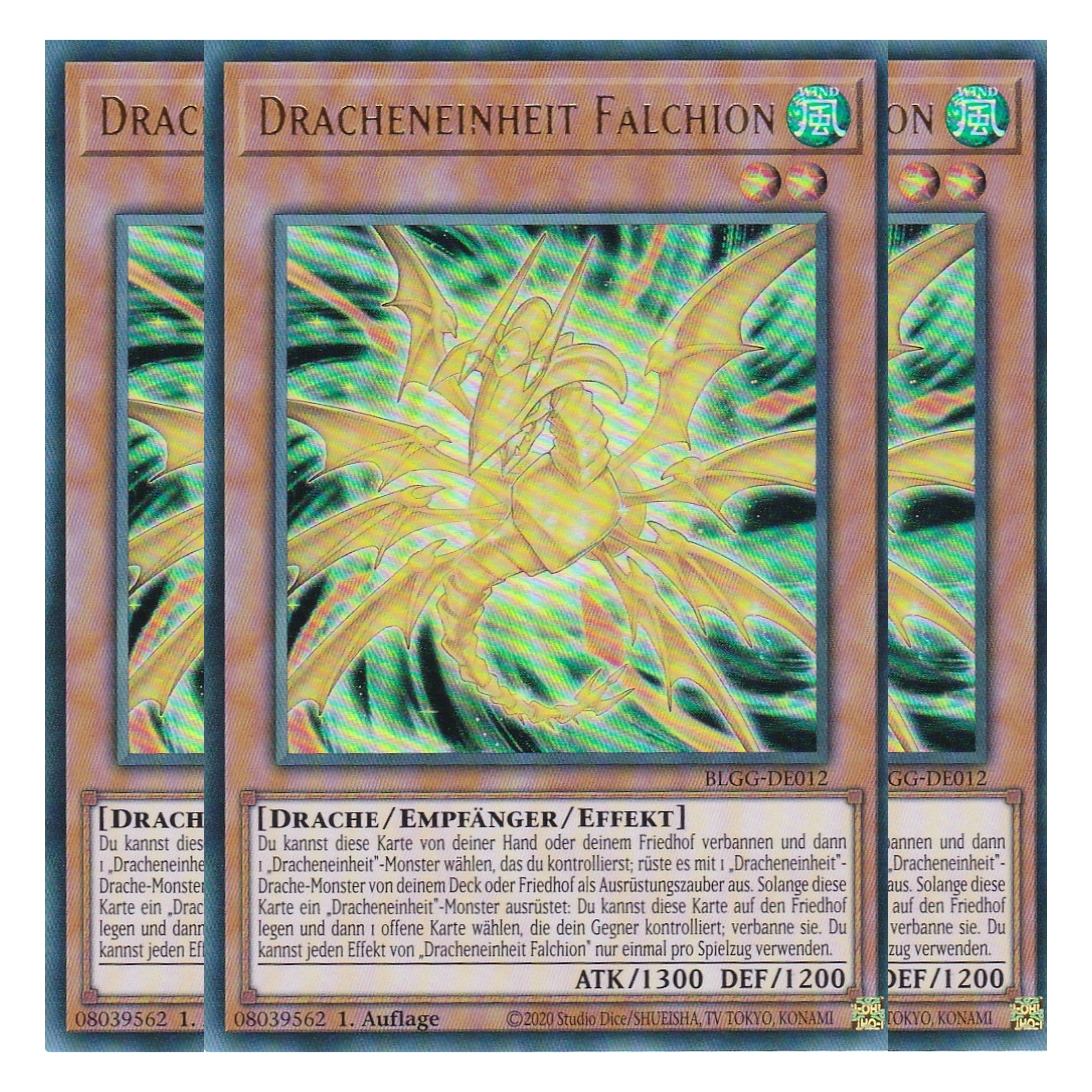 Dracheneinheit Falchion - BLGG-DE012 - Ultra Rare - Deutsch - 1. Auflage - Battles of Legend: Glorious Gallery - Yu-Gi-Oh! - Playset (3 Kopien)